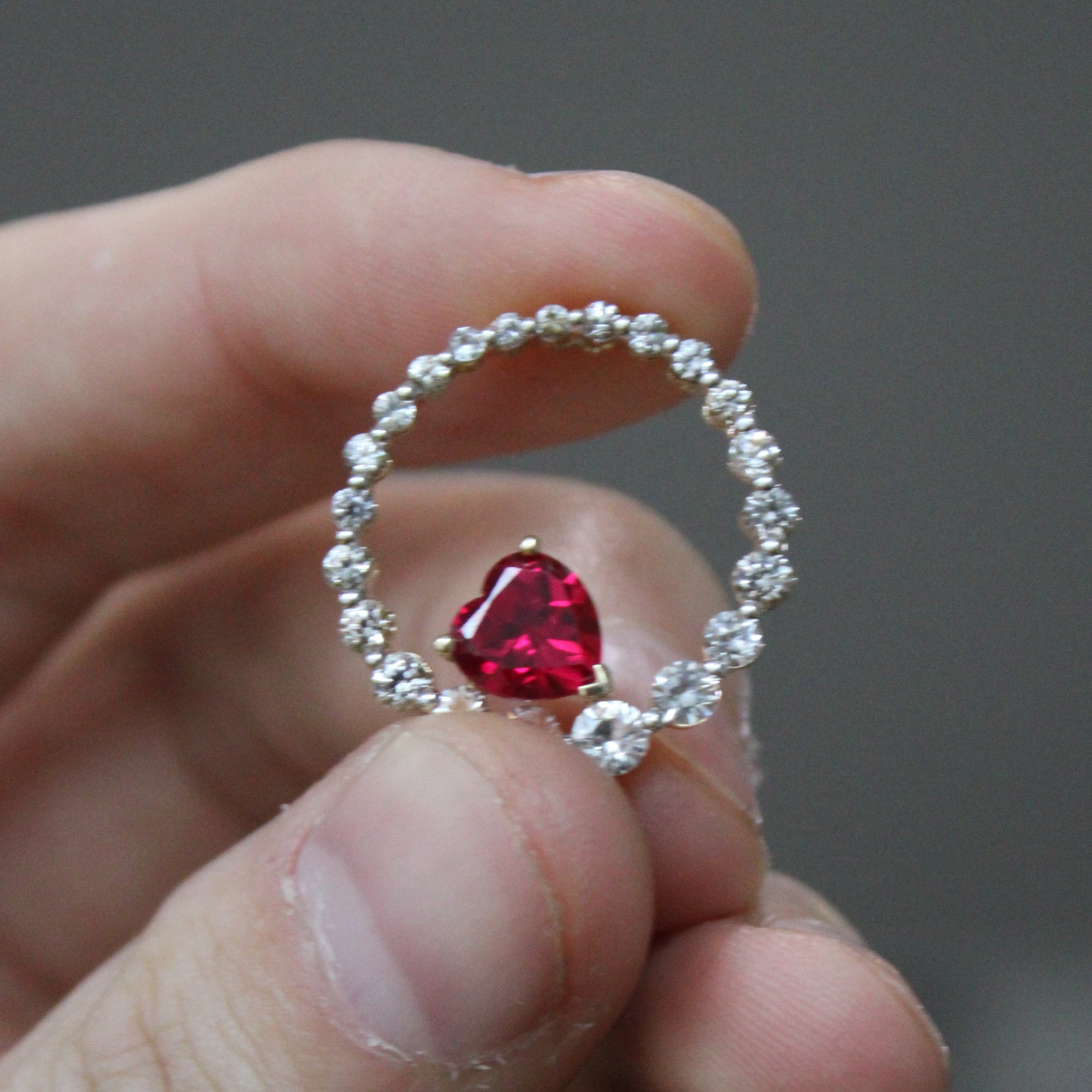 Multi Synthetic Gemstone Heart Pendant | 3.28ctw |