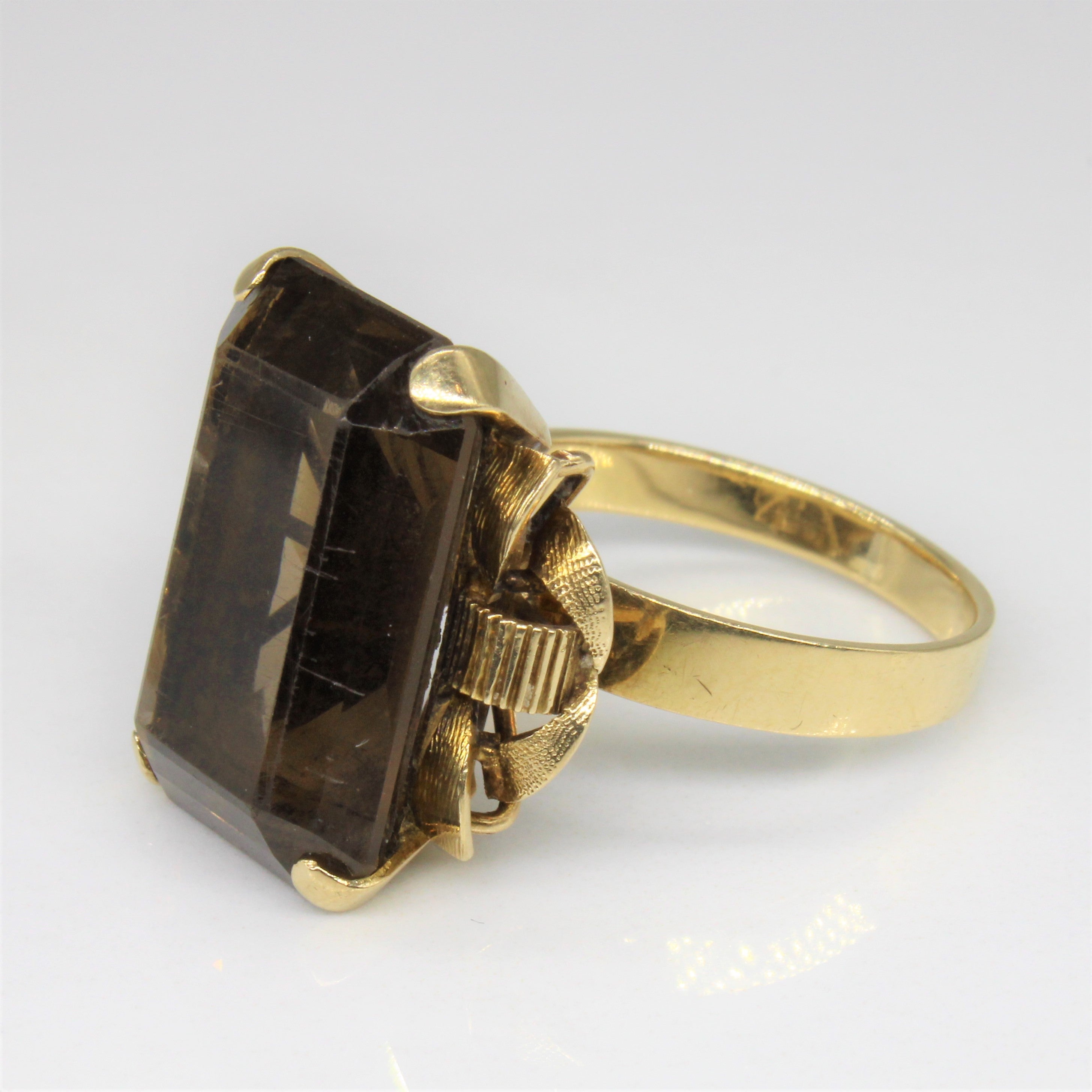 Smokey Quartz Cocktail Ring | 13.75ct | SZ 7.5 |