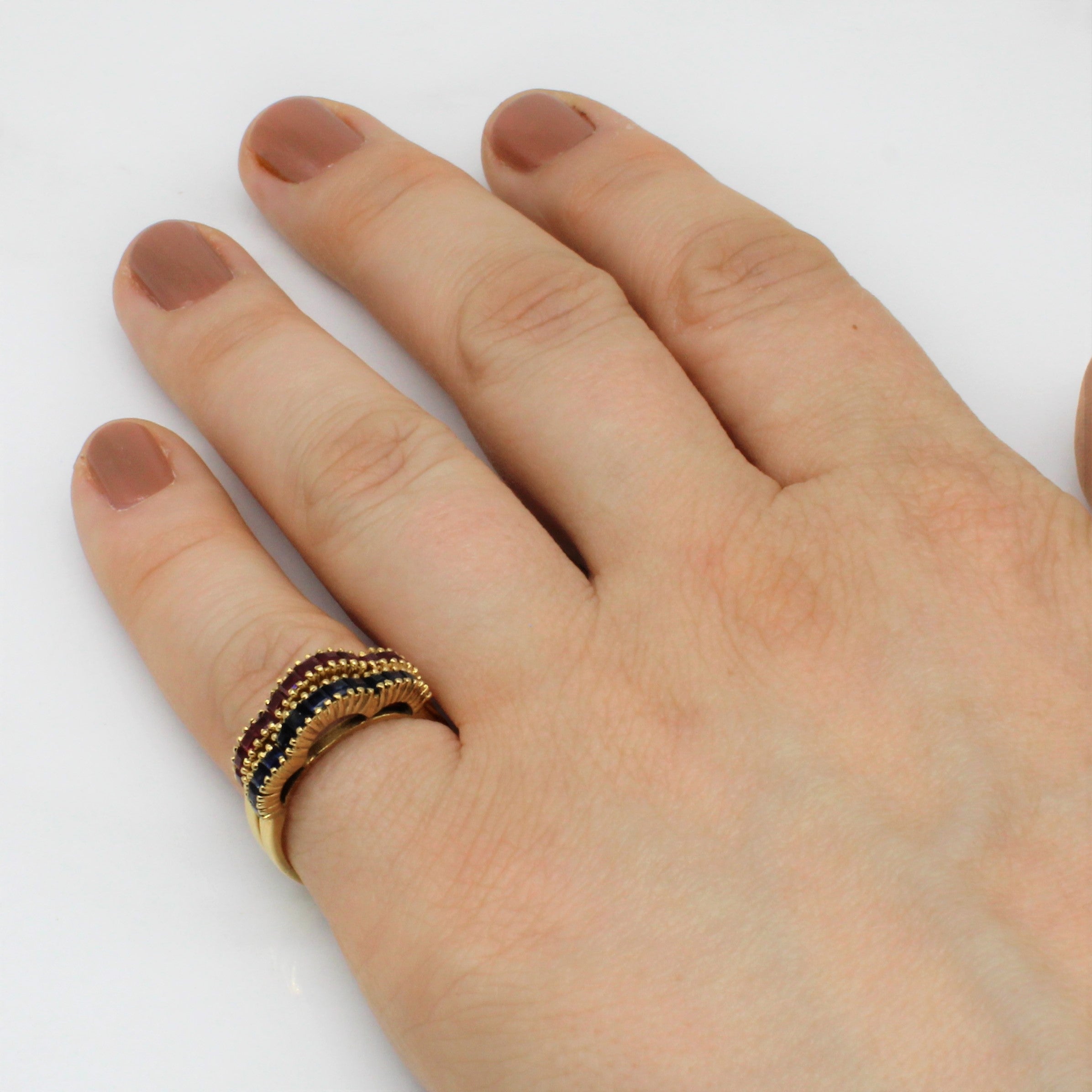 Ruby & Sapphire Ring Set | 1.30ctw | SZ 6.5 |
