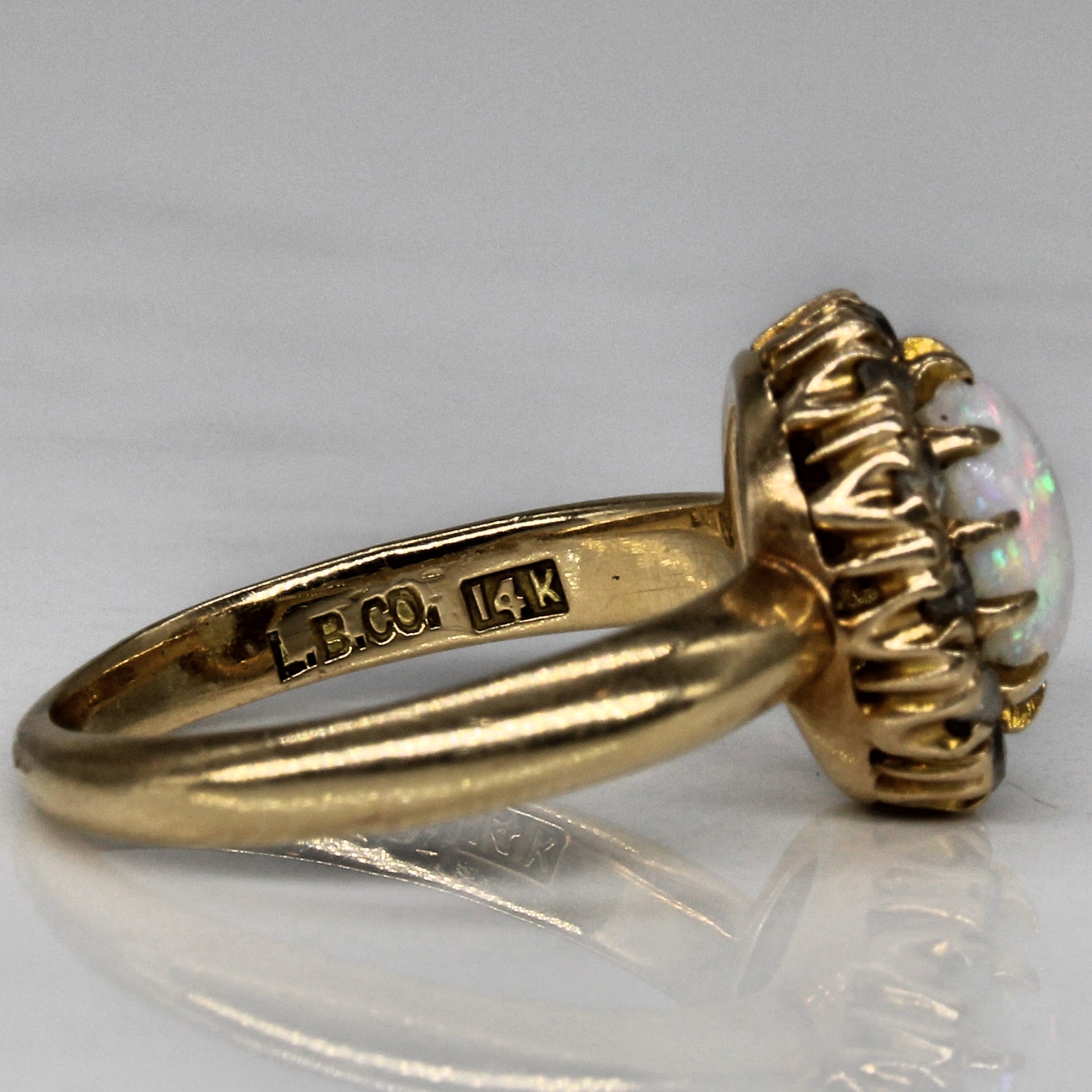 Opal & Diamond Cocktail Ring | 0.61ct, 0.06ctw | SZ 5 |