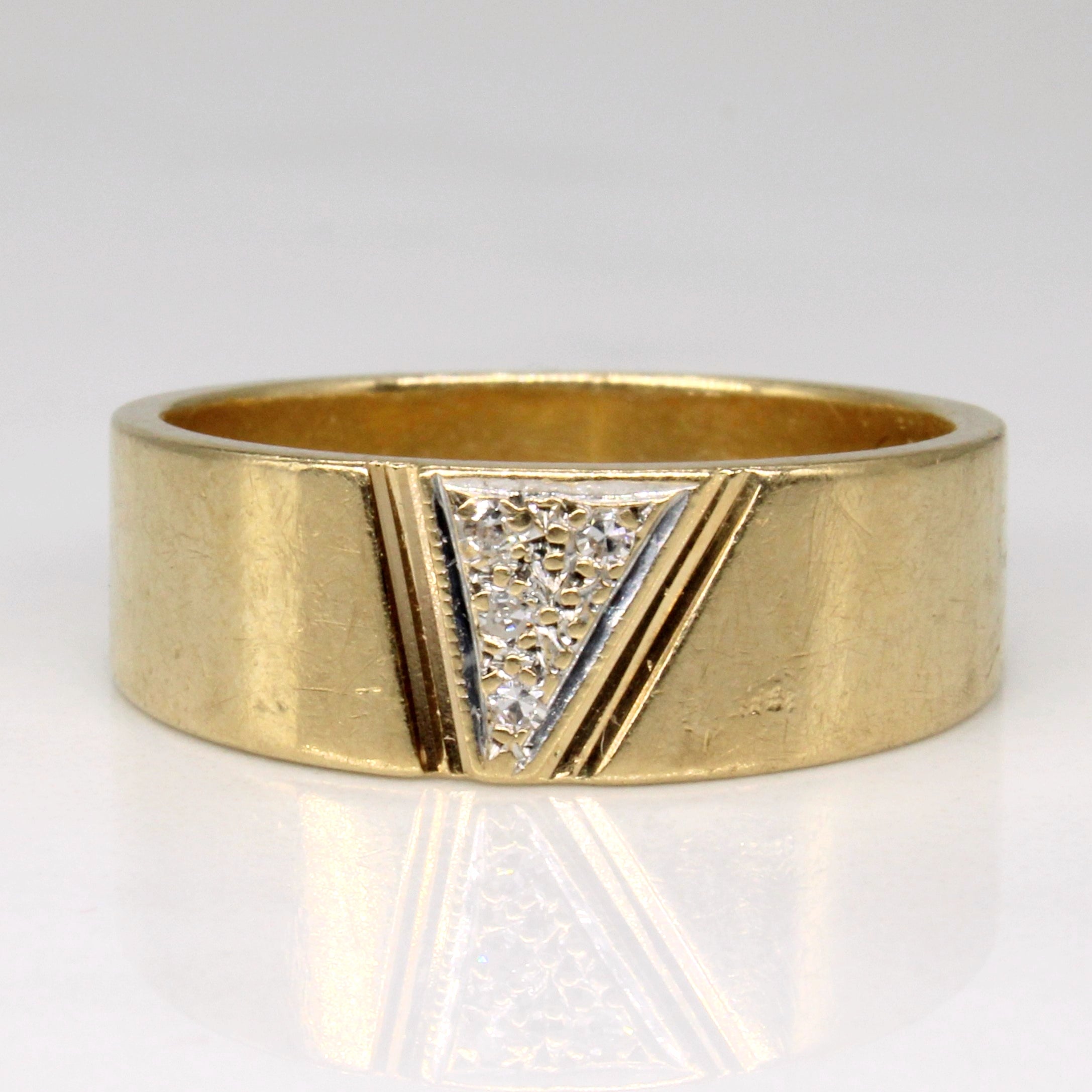 Flush Set Tapered Diamond Ring | 0.02ctw | SZ 8.25 |