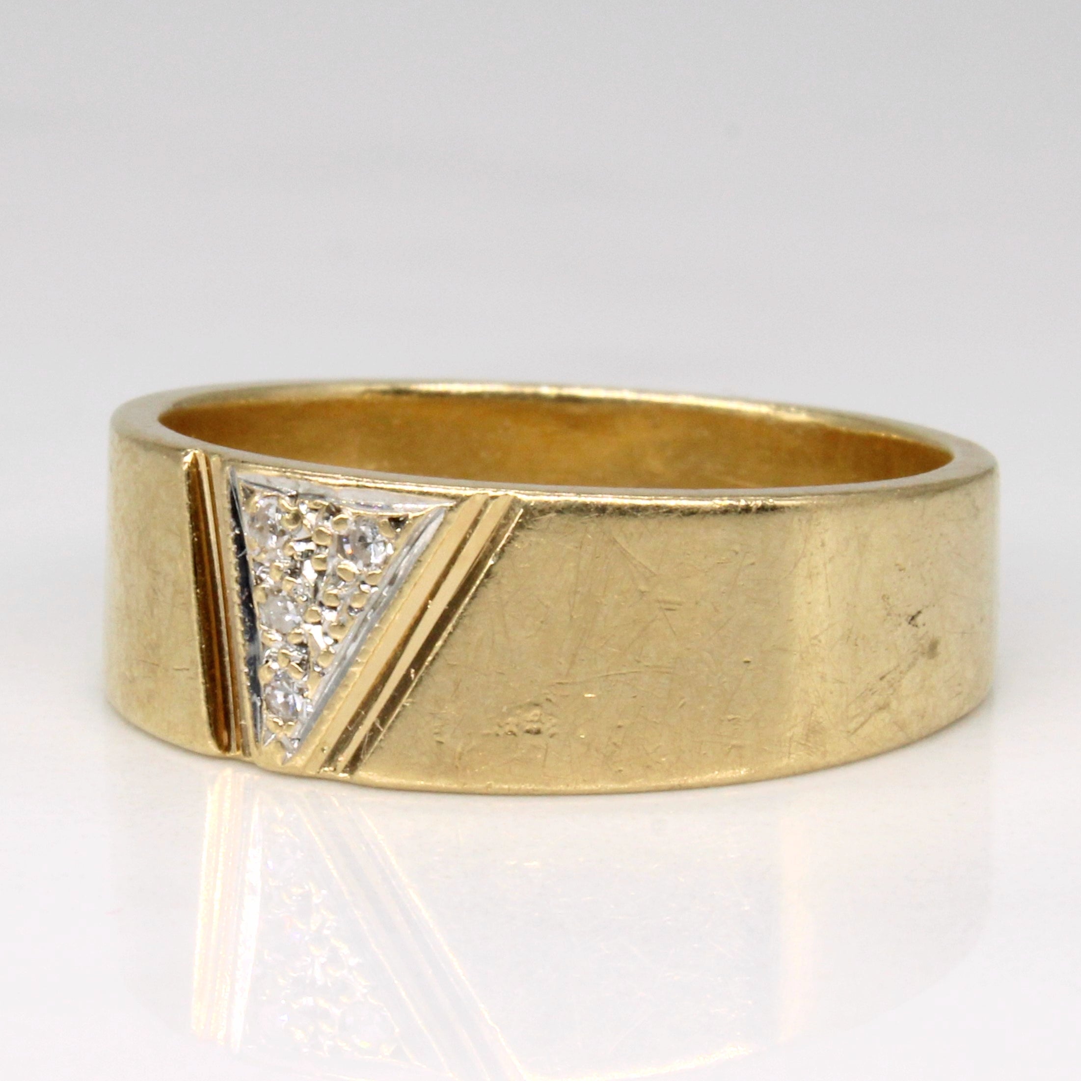 Flush Set Tapered Diamond Ring | 0.02ctw | SZ 8.25 |