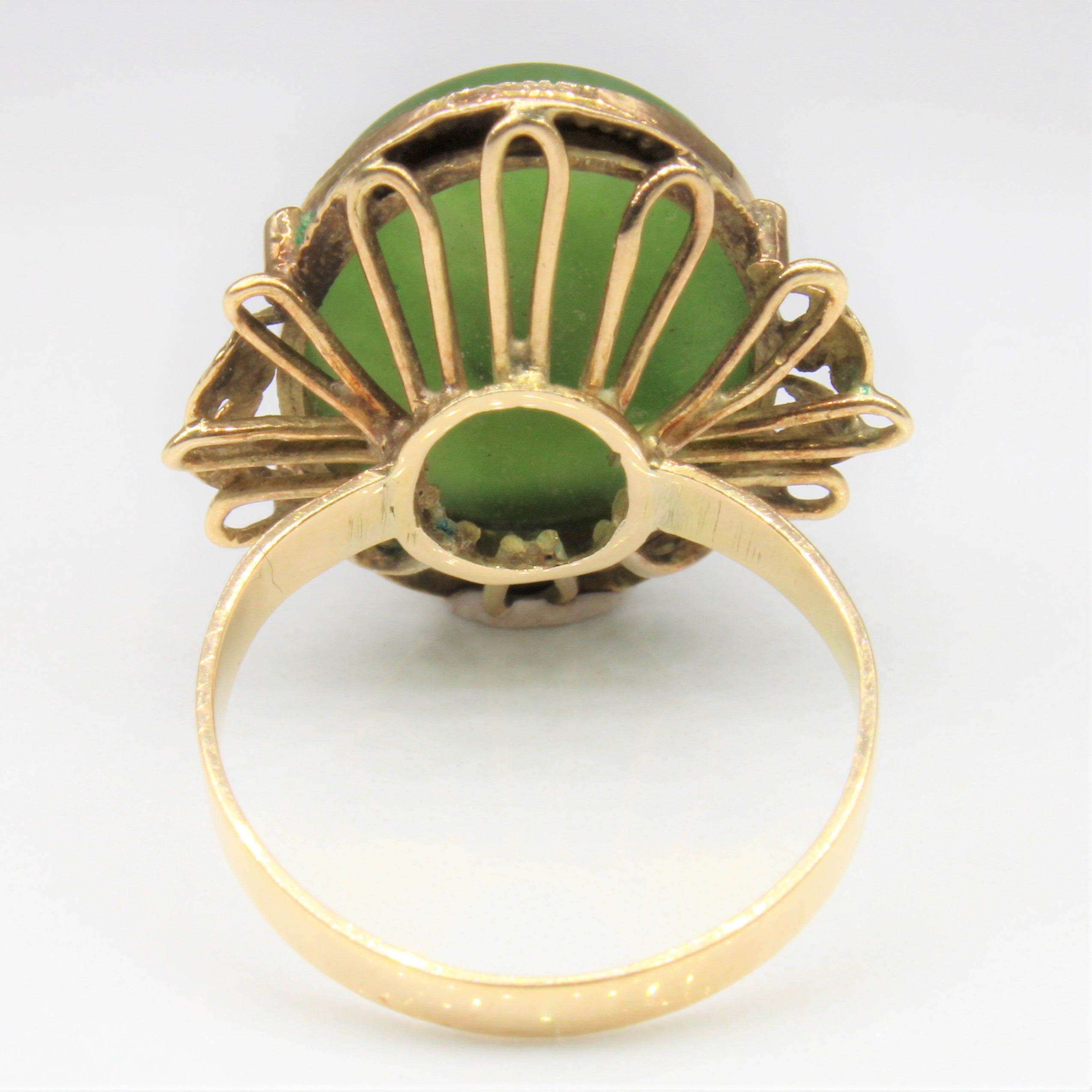 Nephrite Jade Cabochon Cocktail Ring | 8.75ct | SZ 5.5 |
