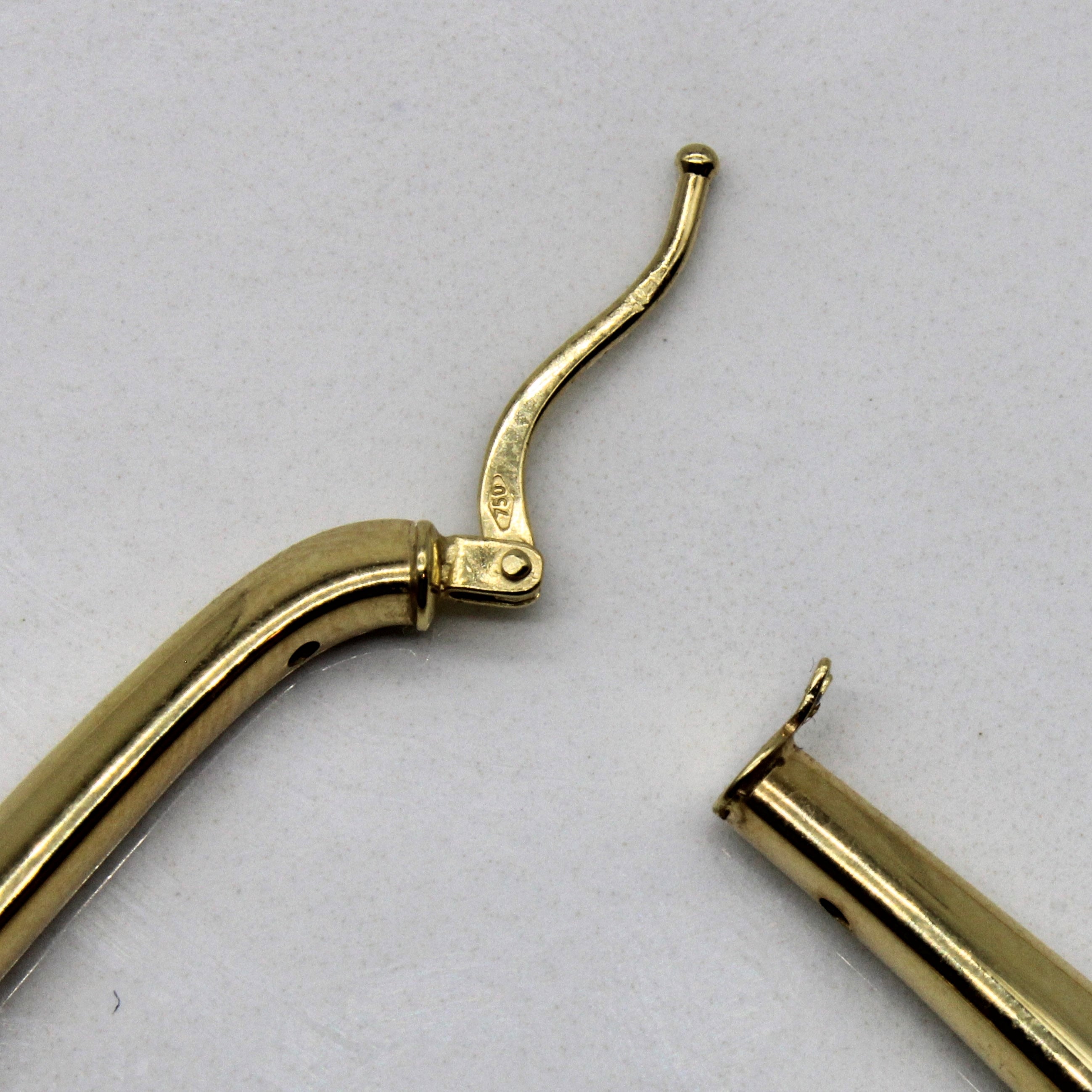 18k Yellow Gold Soft Square Hoop Earrings |