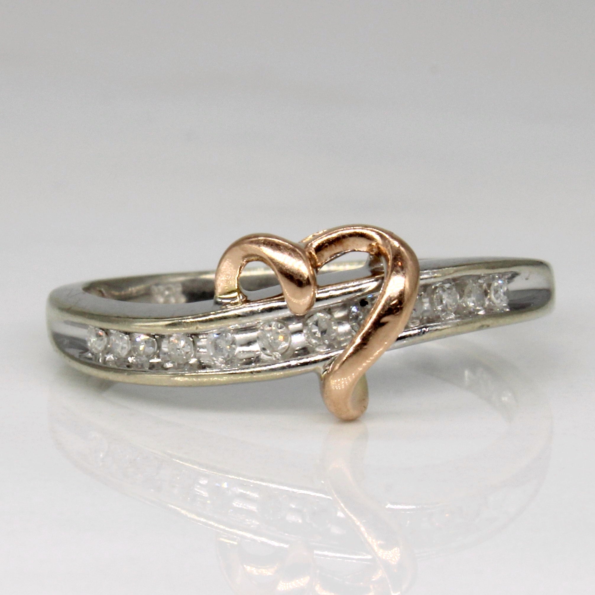 Channel Set Diamond Heart Ring | 0.06ctw | SZ 7.25 |