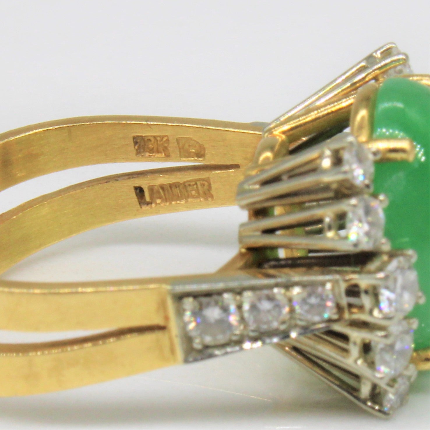 Jadeite & Diamond Cocktail 18k Ring | 5.00ct, 0.56ctw | SZ 6 |