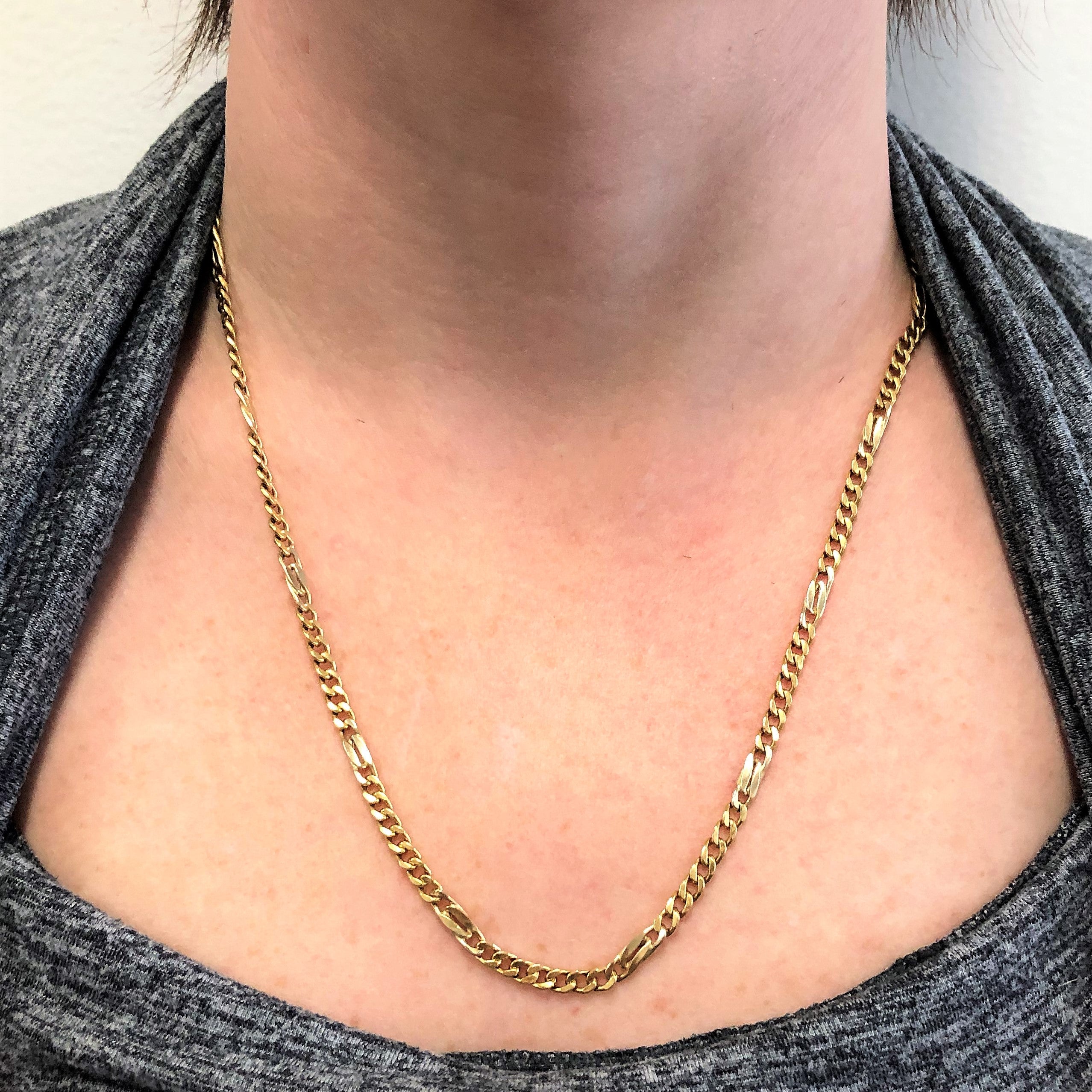 Italian Figaro Link Chain Necklace | 20''|