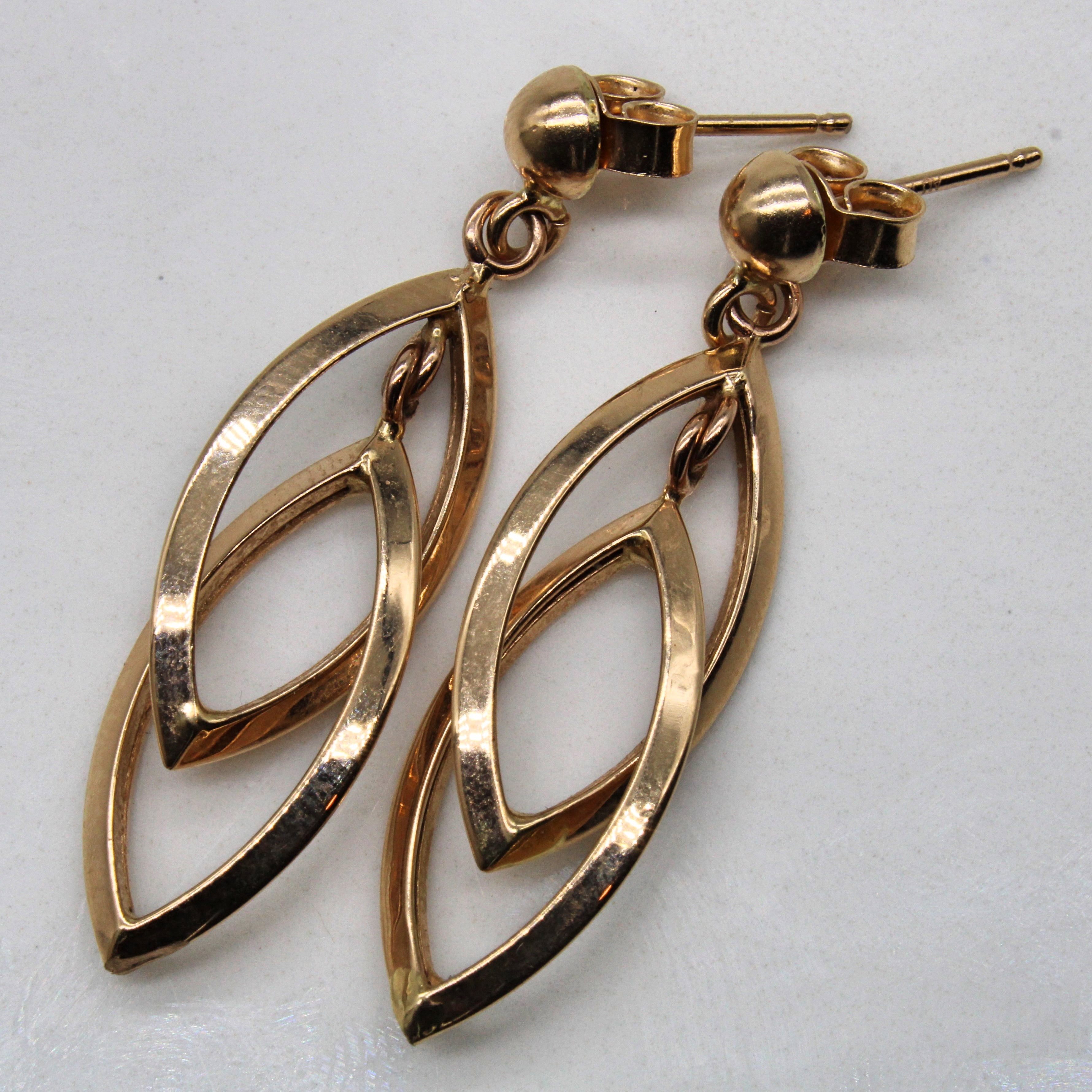 Marquise Shaped Drop Earrings |