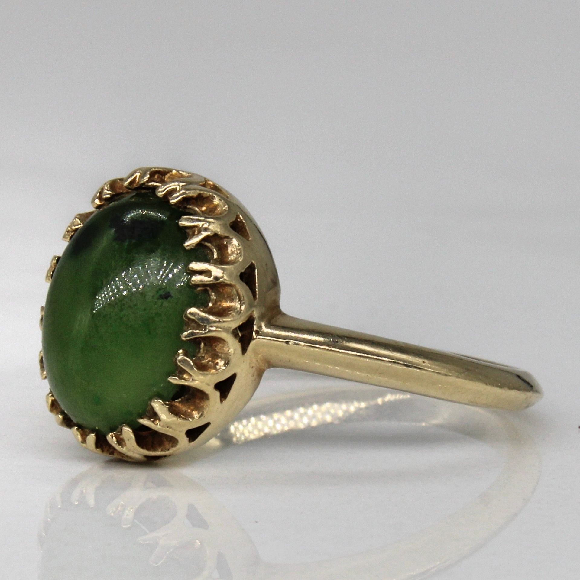 Nephrite Jade Cocktail Ring | 1.90ctw | SZ 6.25 |