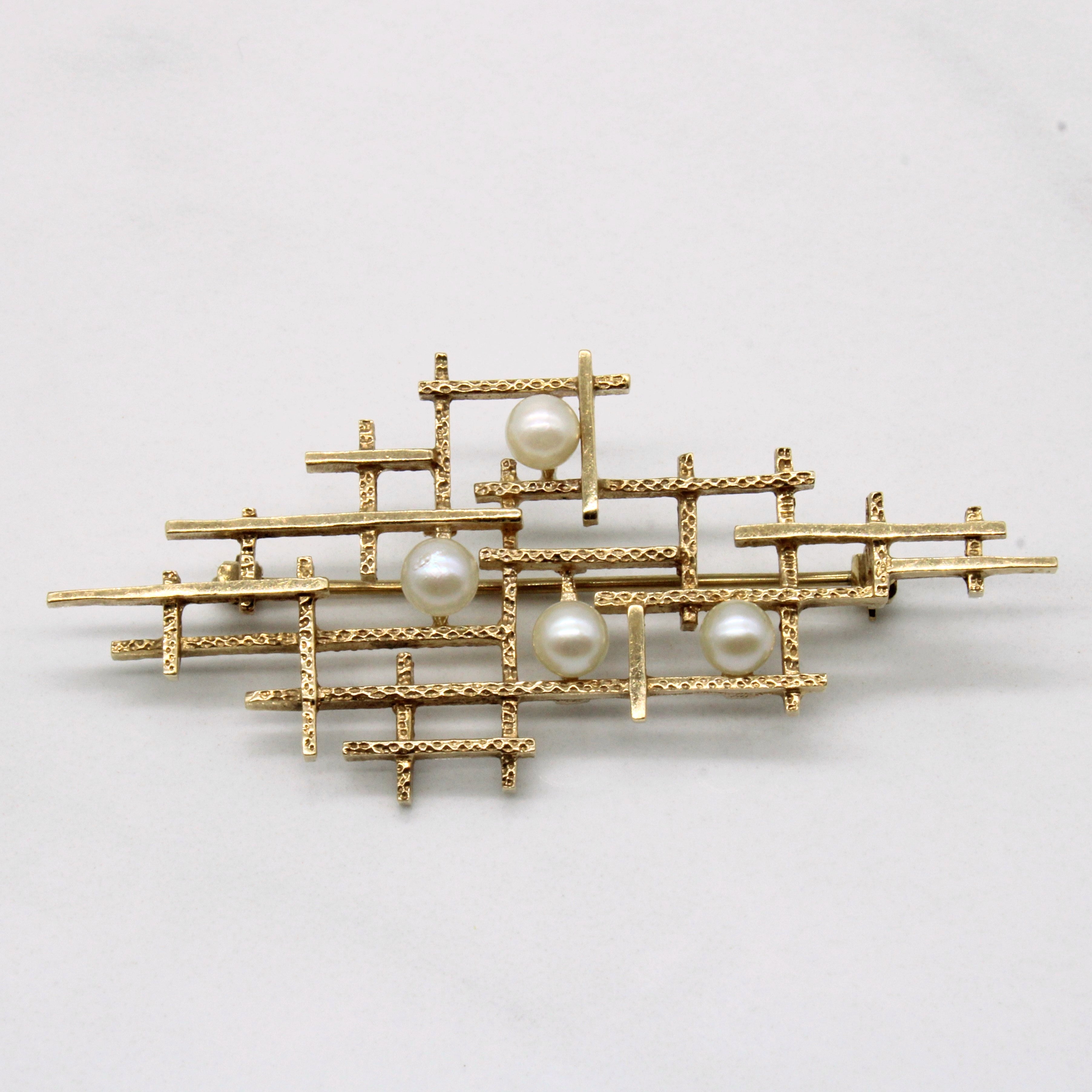 Pearl Abstract Brooch