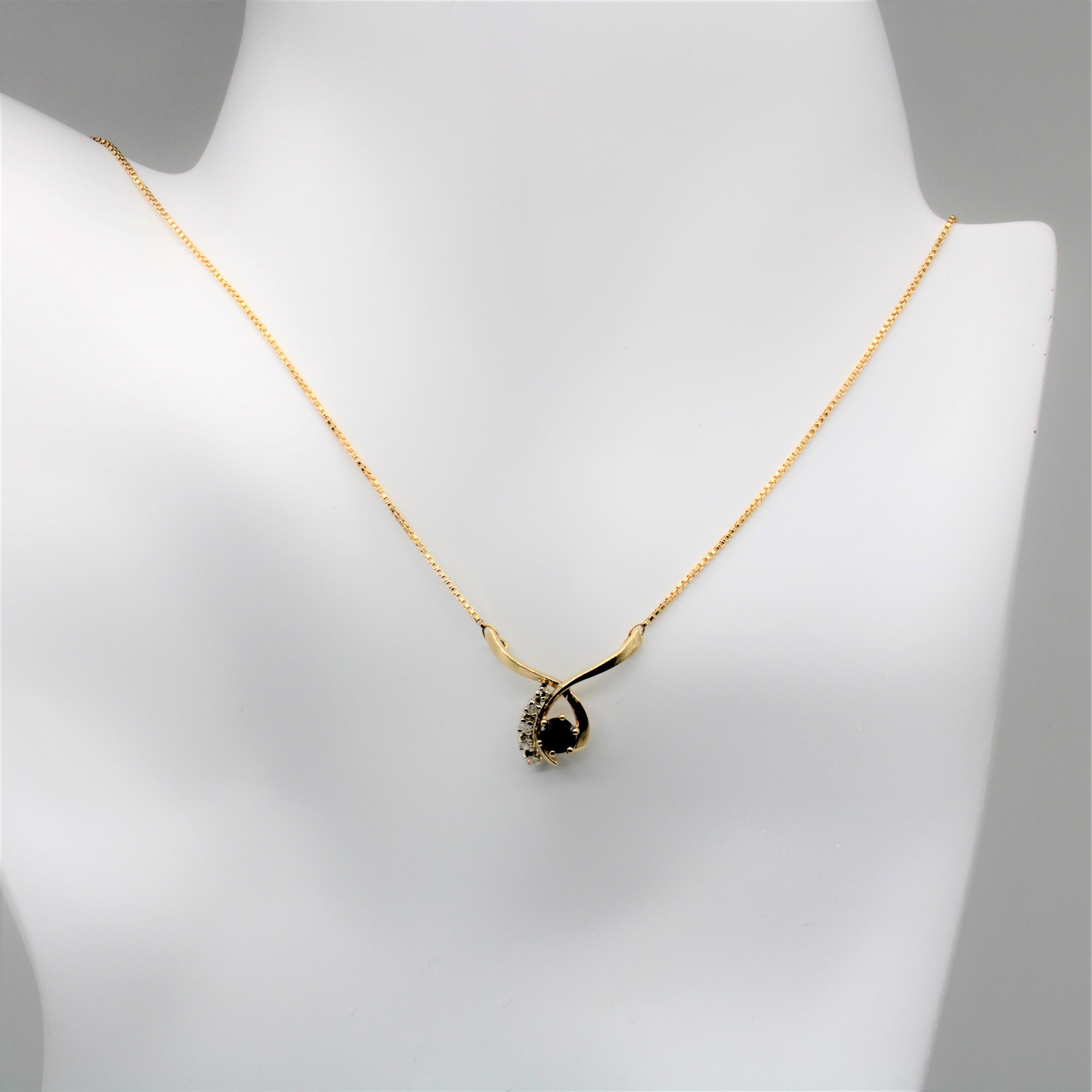 Sapphire & Diamond Criss Cross Necklace | 0.42ct, 0.05ctw | 15" |