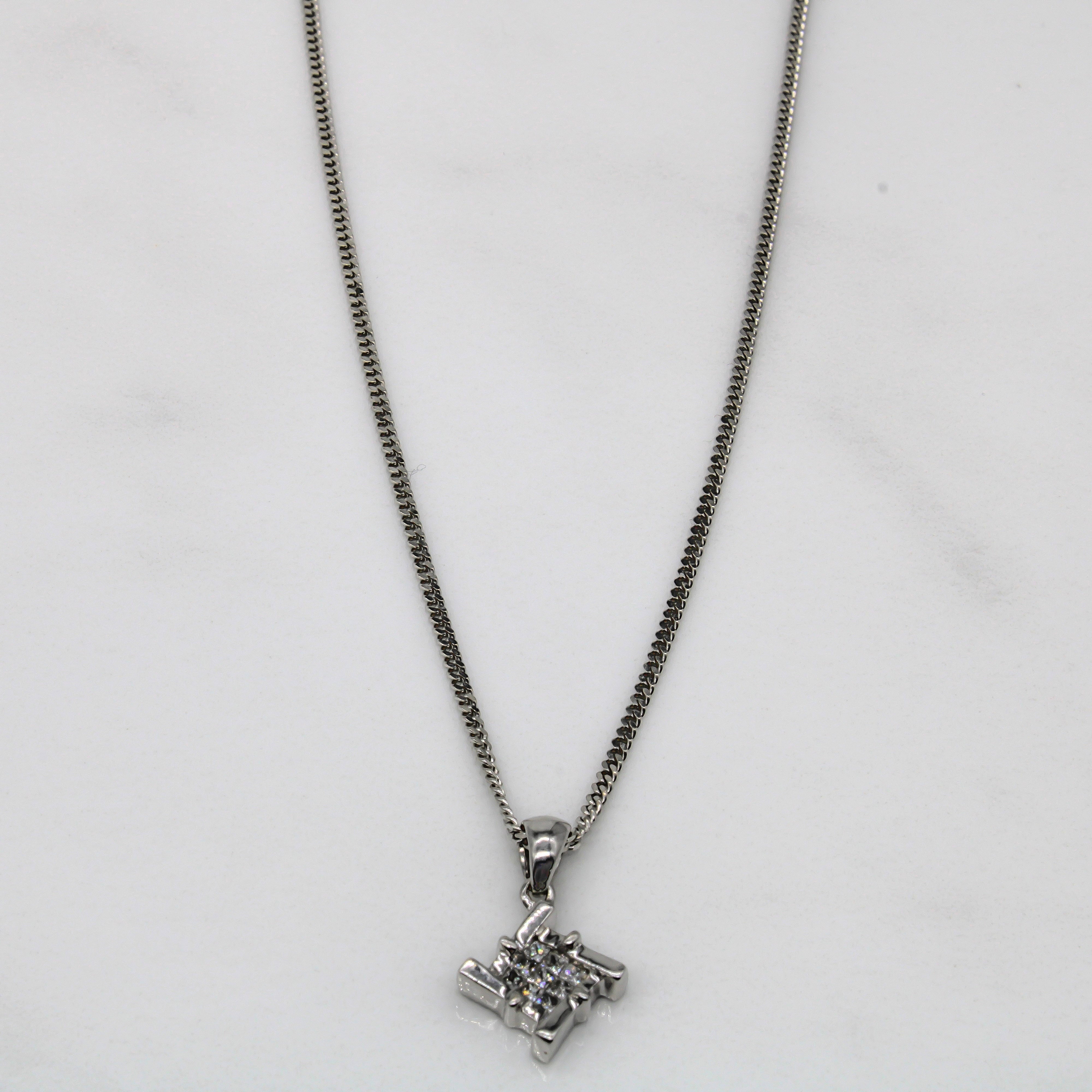 Twisted Diamond Grid Cluster Necklace | 0.13ctw | 18" |