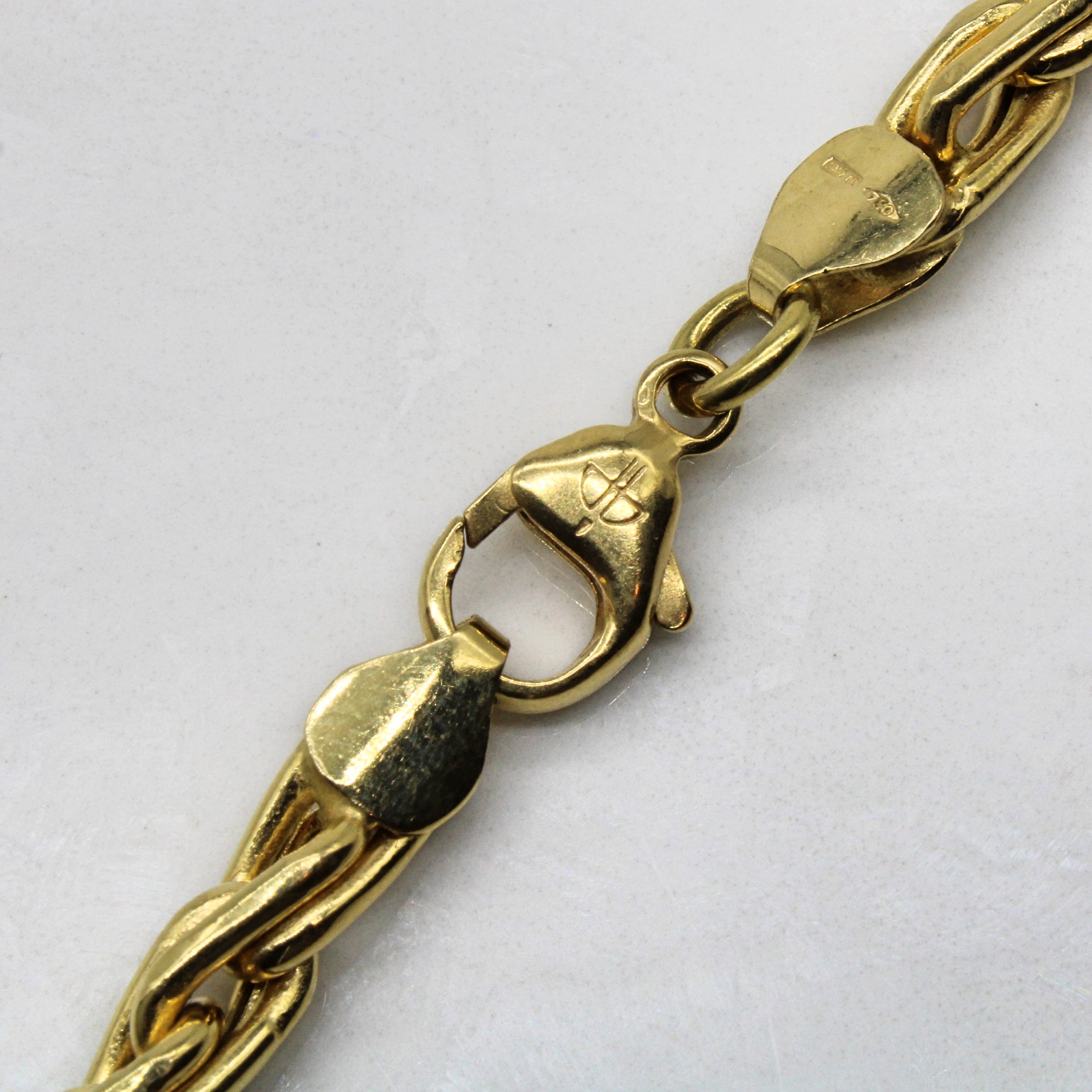 18k Italian Yellow Gold Modified Rope Chain | 16" |