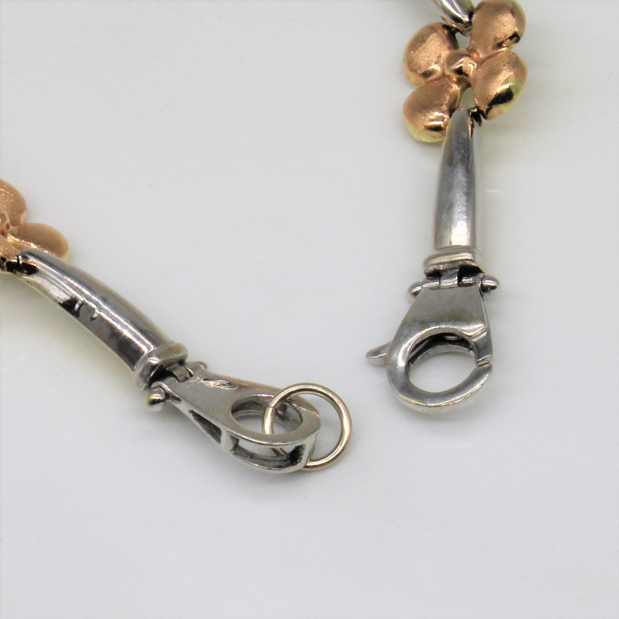Tri Tone Gold Floral Bracelet | 7" |