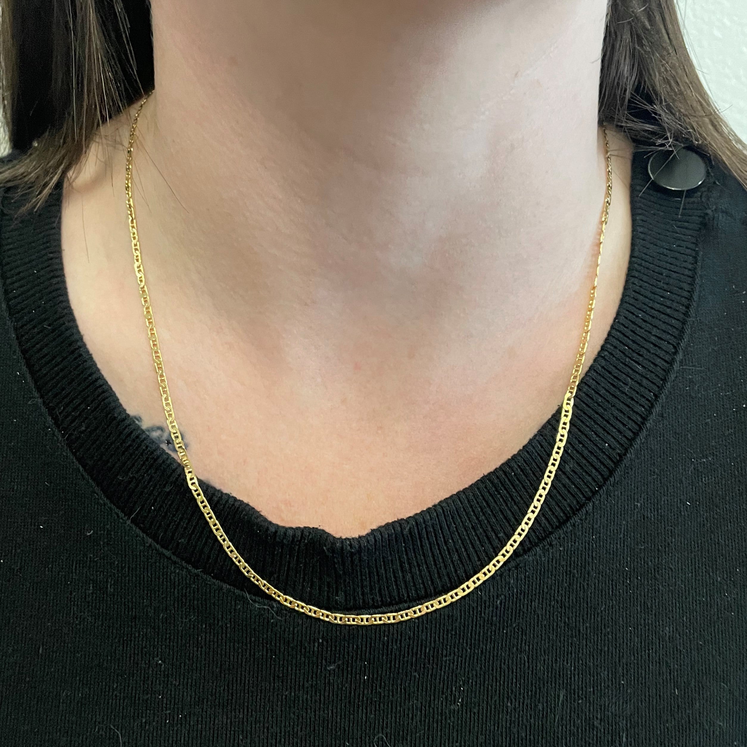 Chaîne en or jaune à maillons ancre | 20" |
