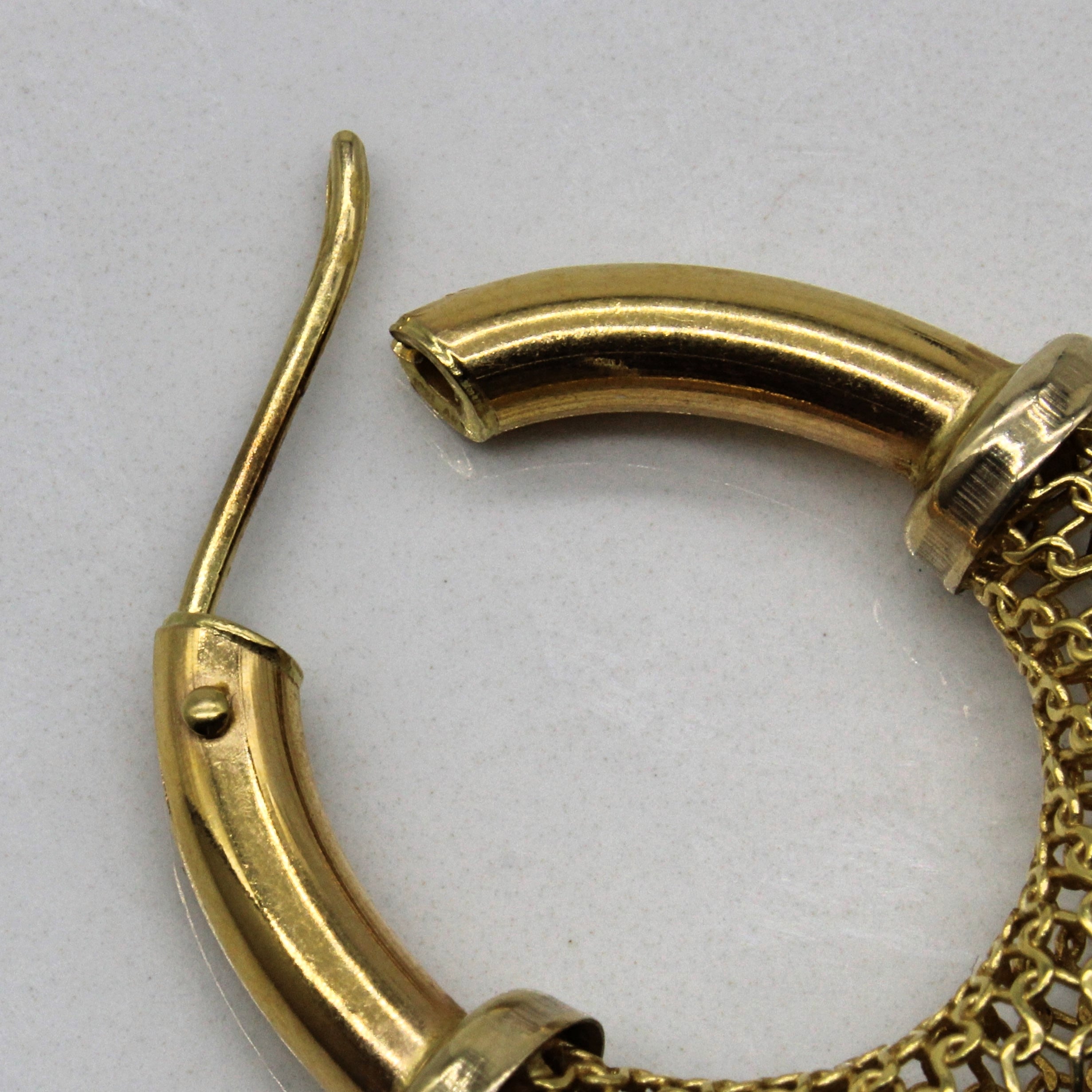 Yellow Gold Lattice Hoop Earrings |
