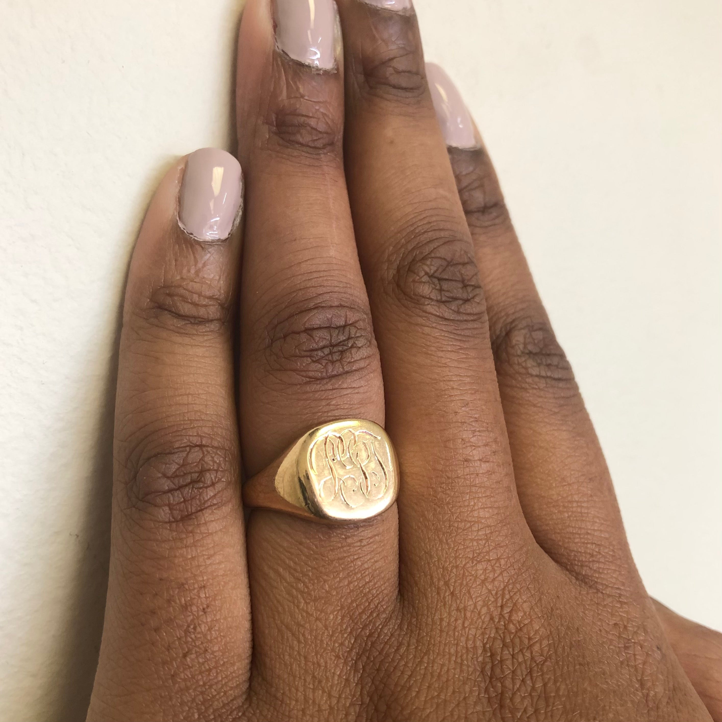 Birks' Engraved Initial 'PGG' Signet Ring | SZ 8.25 |