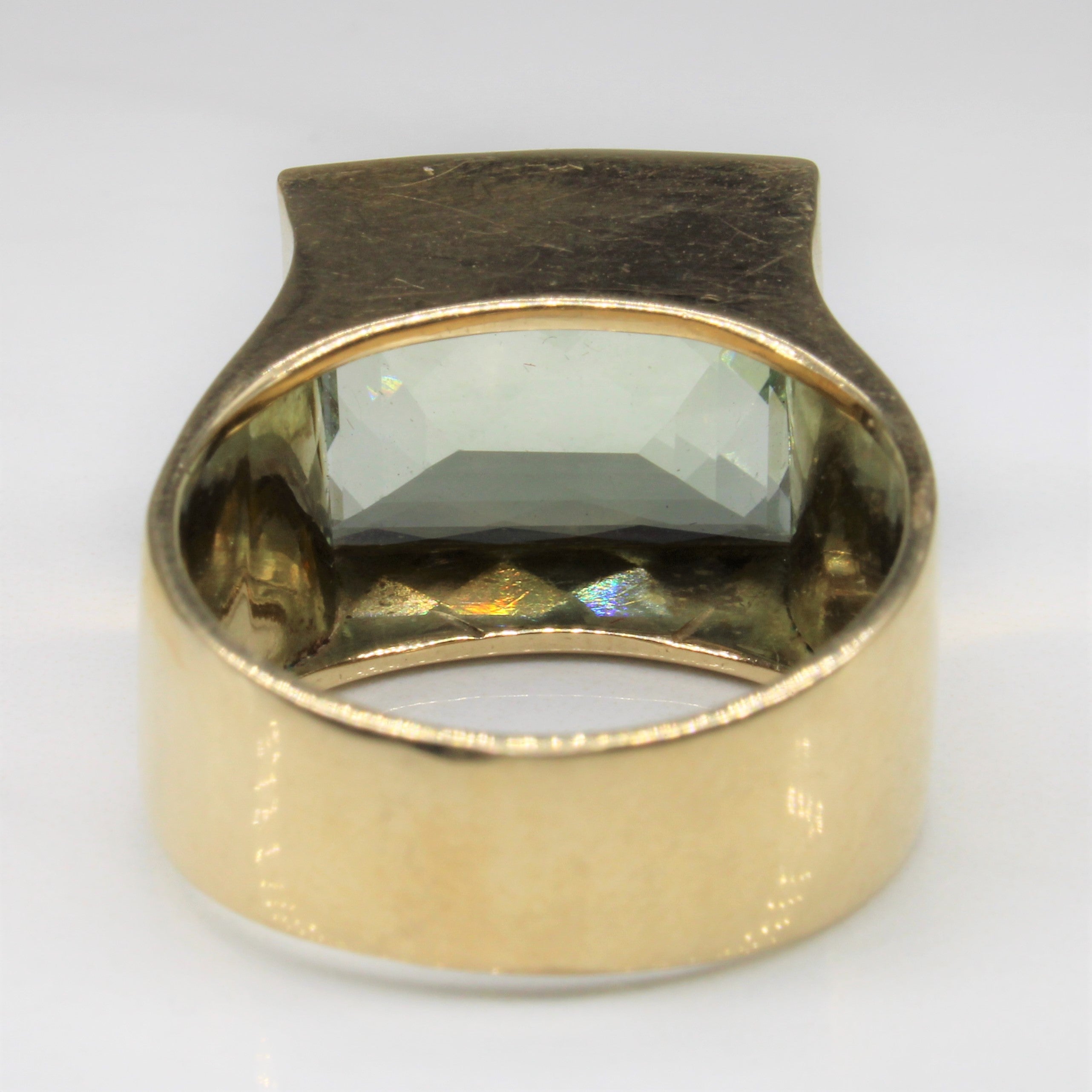 Checker Cut Green Amethyst Ring | 11.50ct | SZ 9.5 |