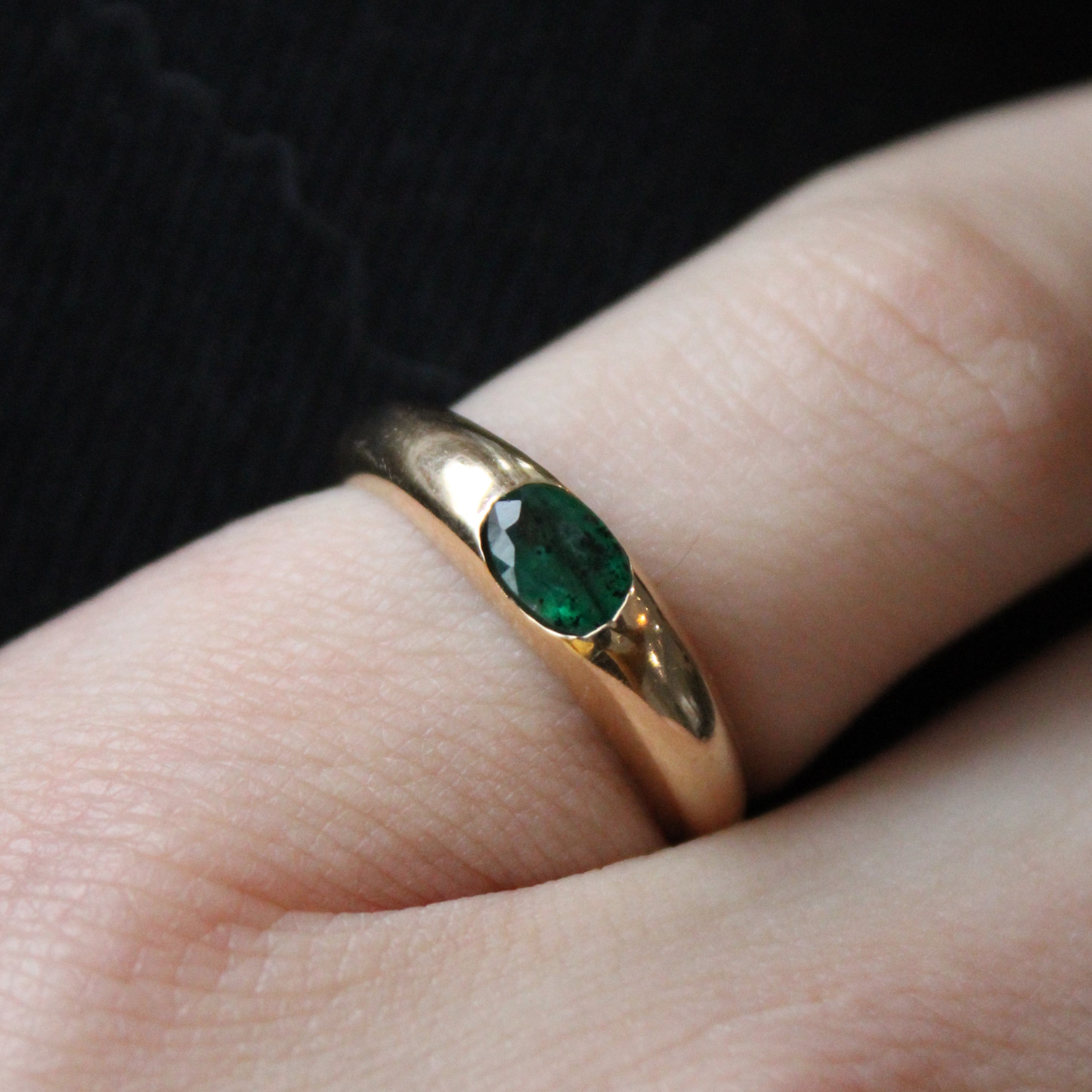 Bague sertie d'émeraudes | 0,40 ct | Taille 6 |