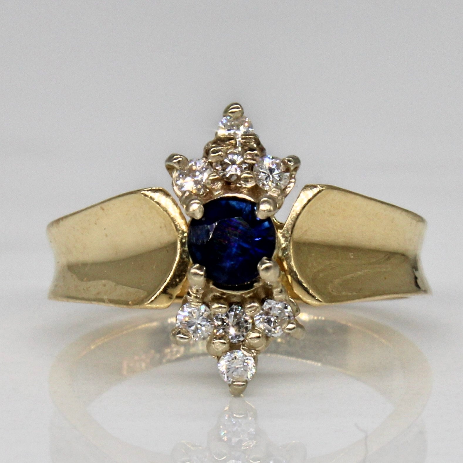 Synthetic Sapphire & Diamond Ring | 0.17ct, 0.12ctw | SZ 4.5 |