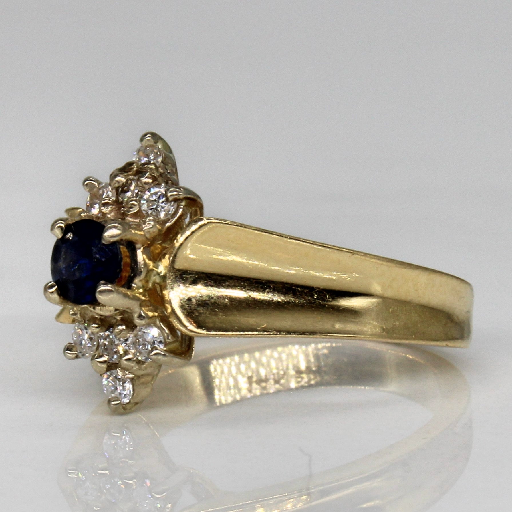 Synthetic Sapphire & Diamond Ring | 0.17ct, 0.12ctw | SZ 4.5 |