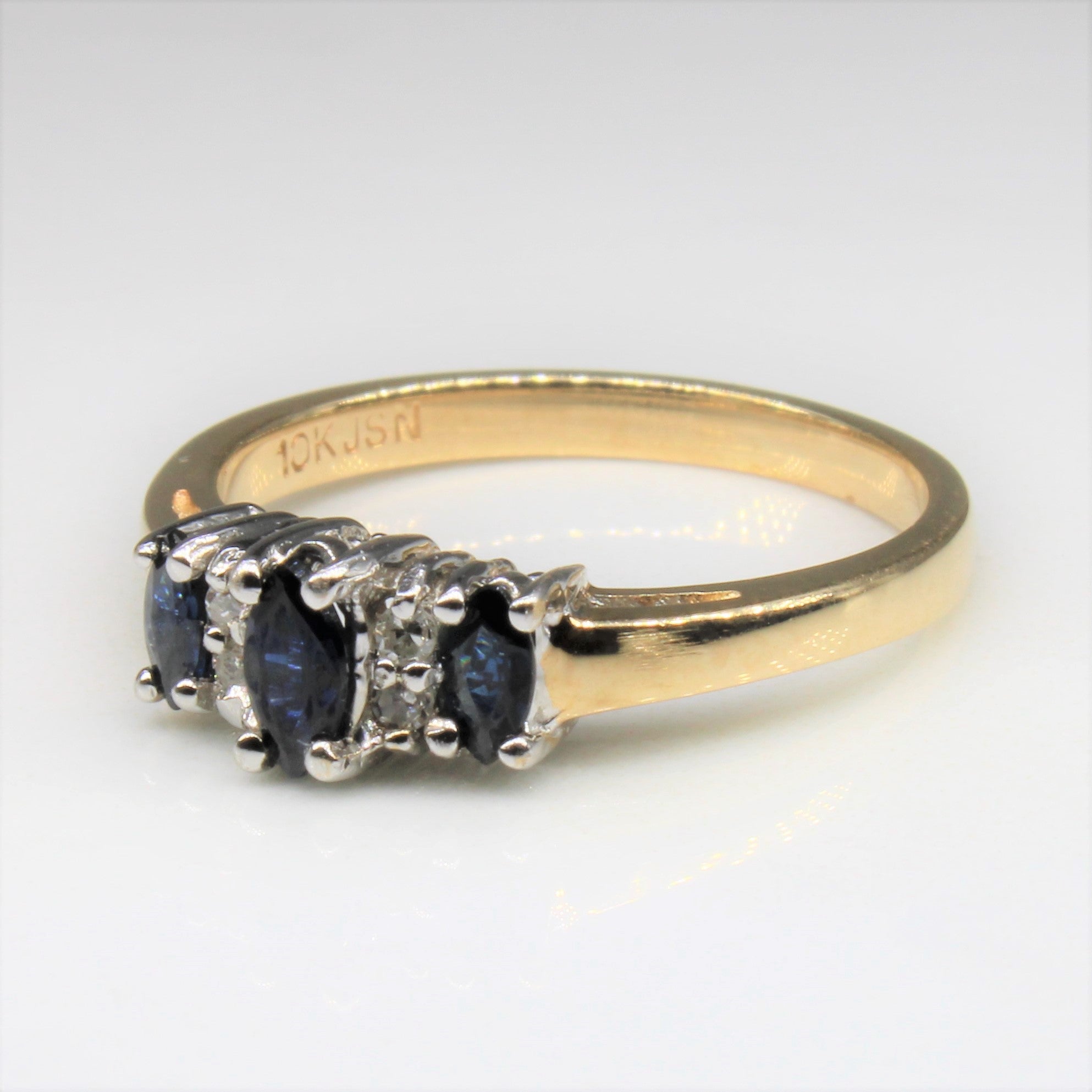 Marquise Sapphire & Diamond Ring | 0.35ctw, 0.02ctw | SZ 5.5 |