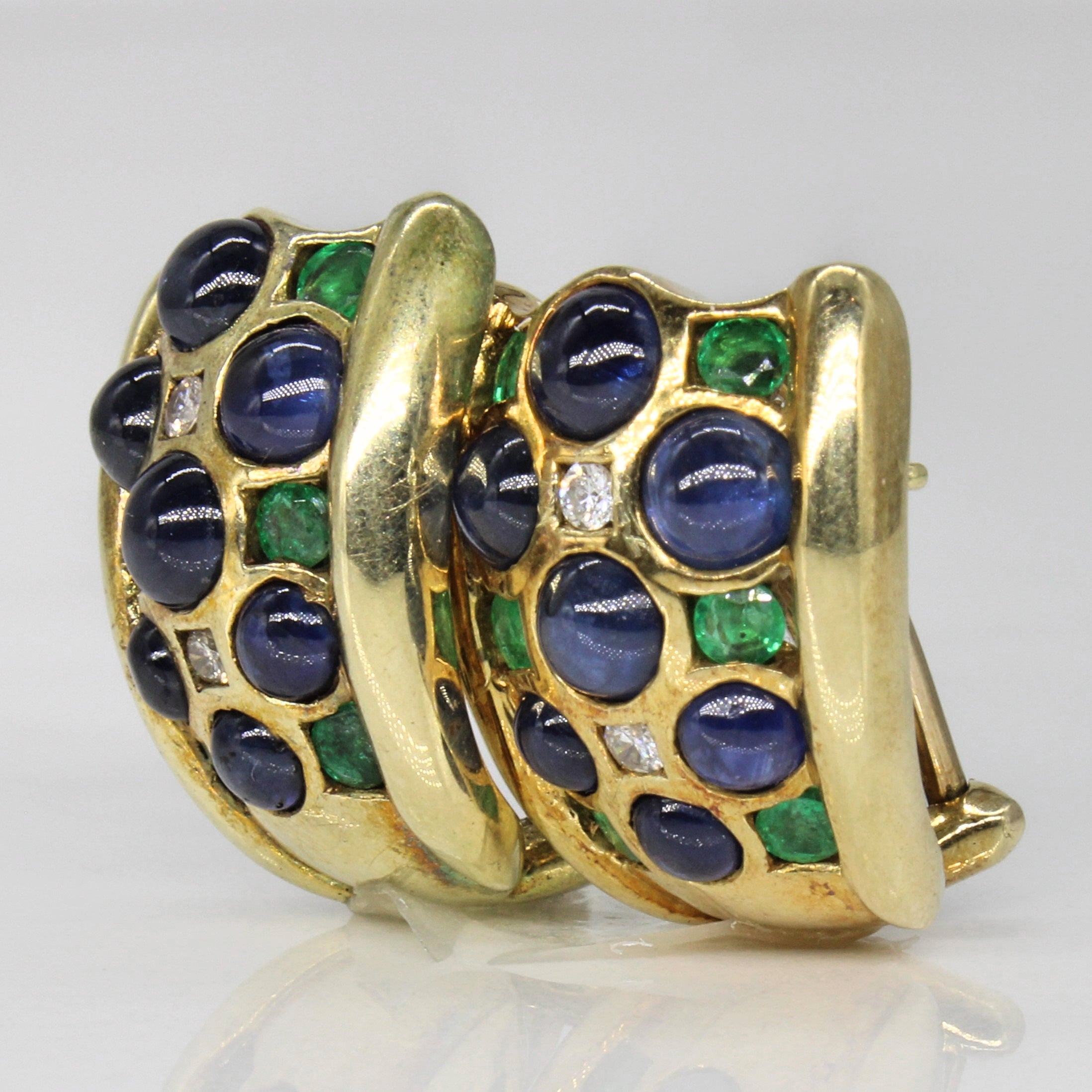 Multi Gem Shield Earrings | 4.86ctw, 0.08ctw |