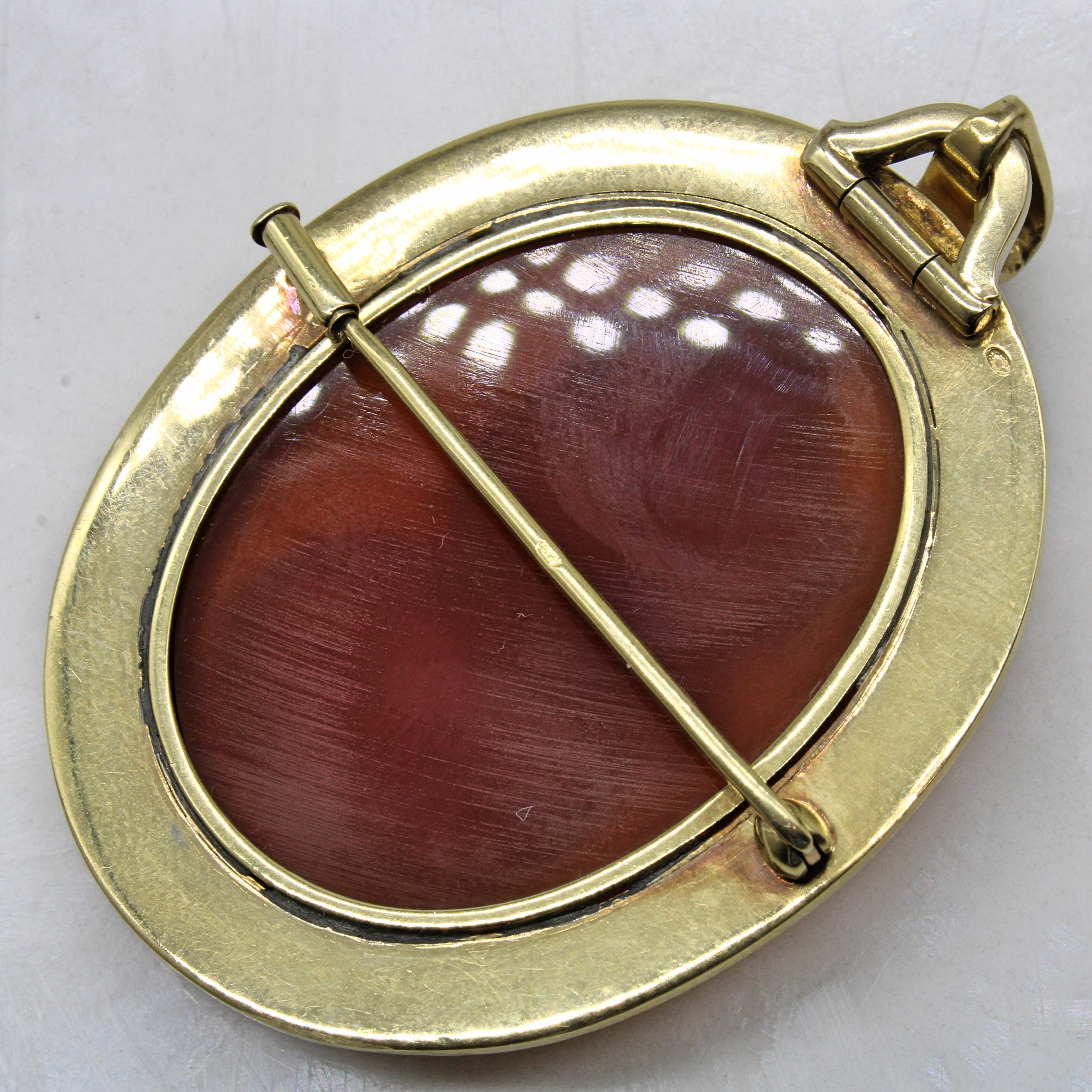 Carnelian Agate Carved Portrait Pendant & Brooch | 40.00ct |