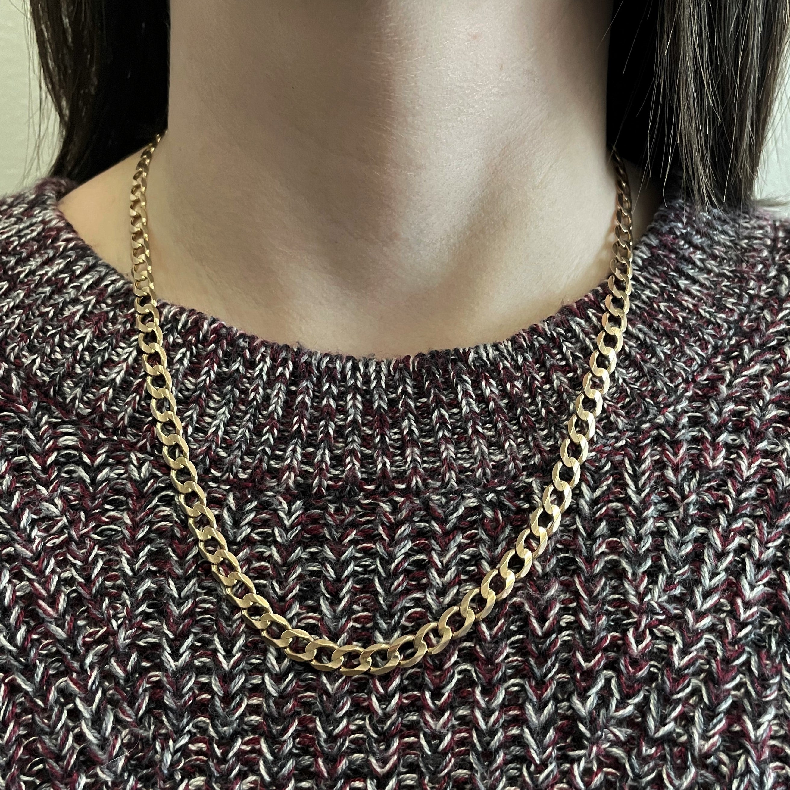 10k Yellow Gold Curb Link Chain | 20"|