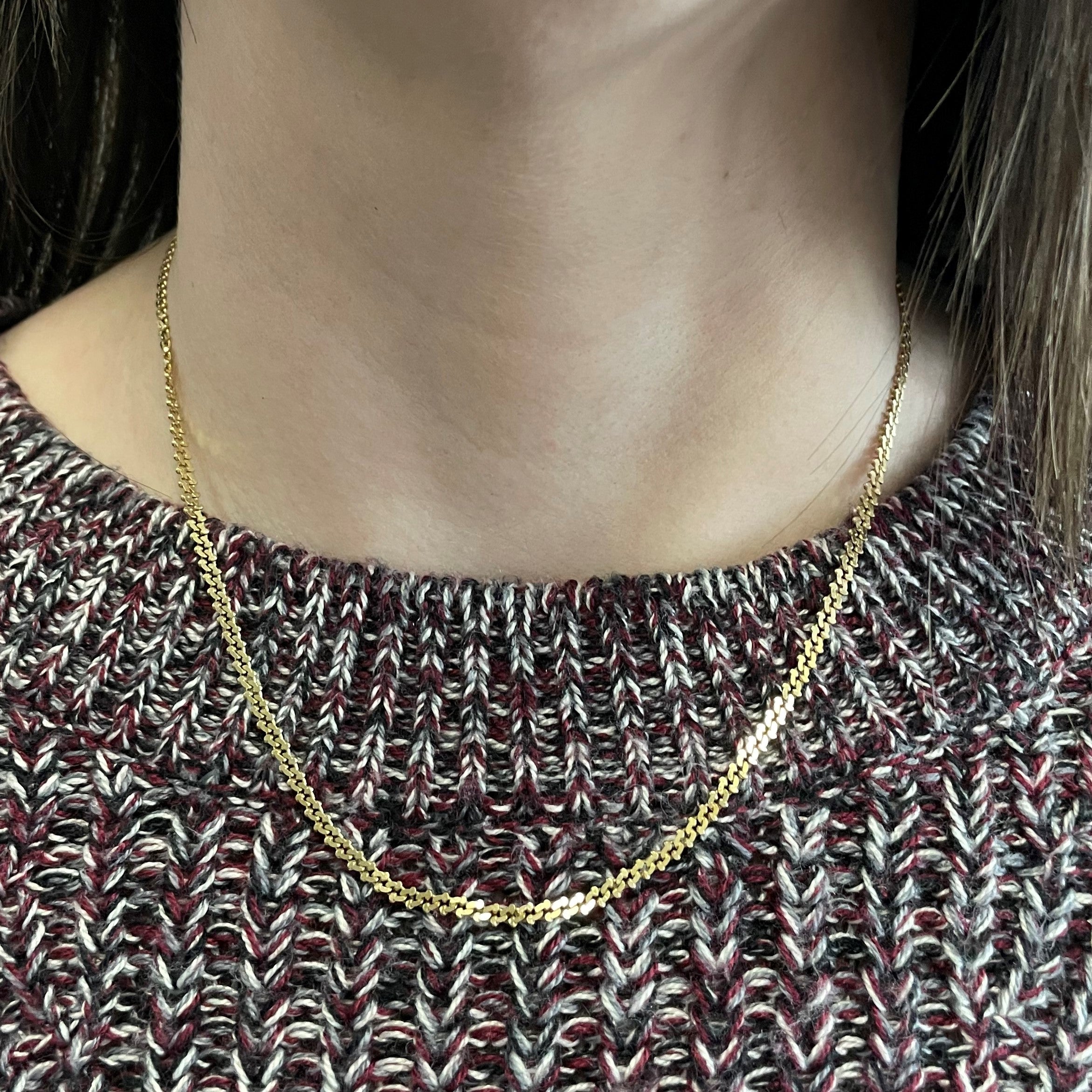 Chaîne à maillons fantaisie en or jaune 14 carats | 18 pouces |
