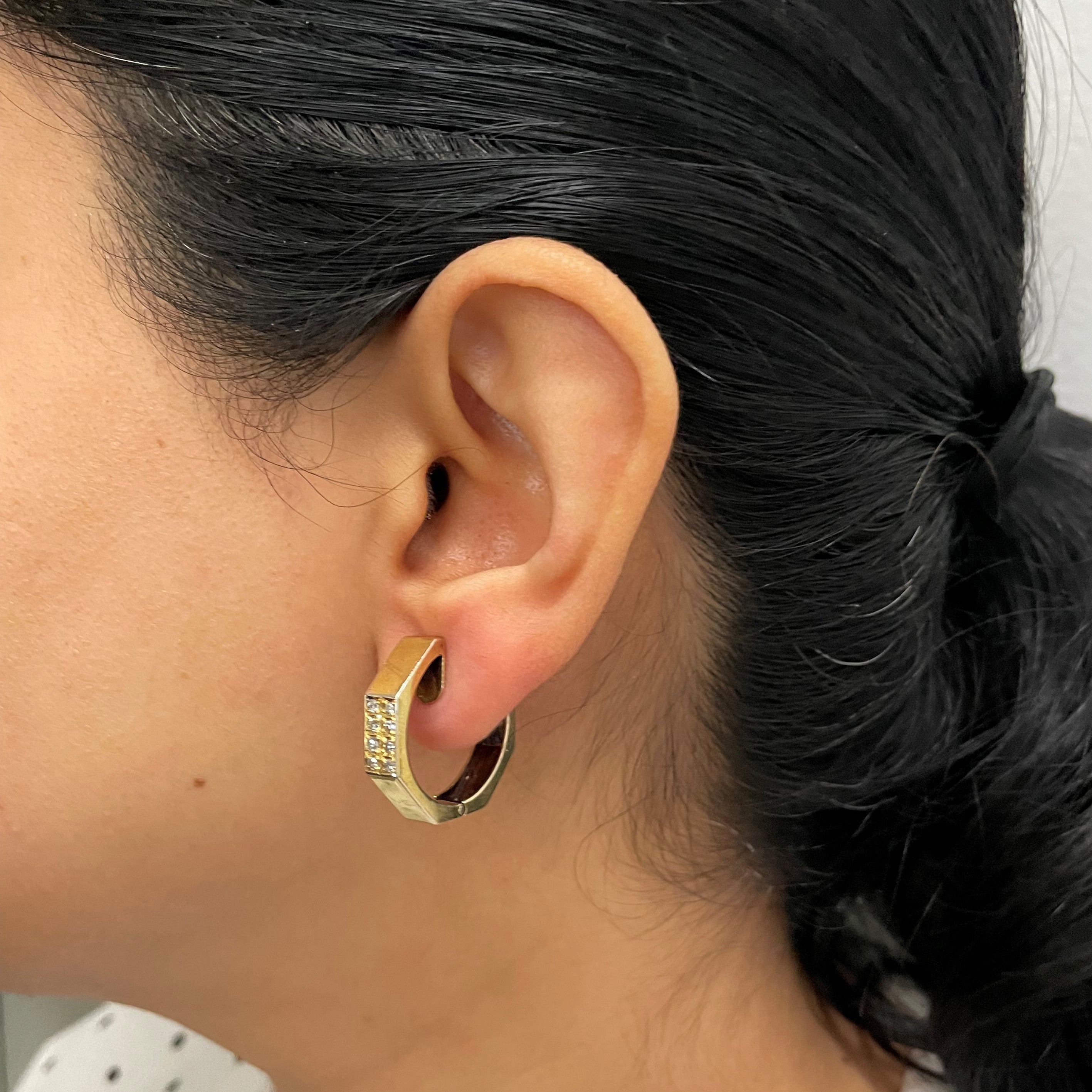 Geometric Diamond Hoop Earrings | 0.24ctw |