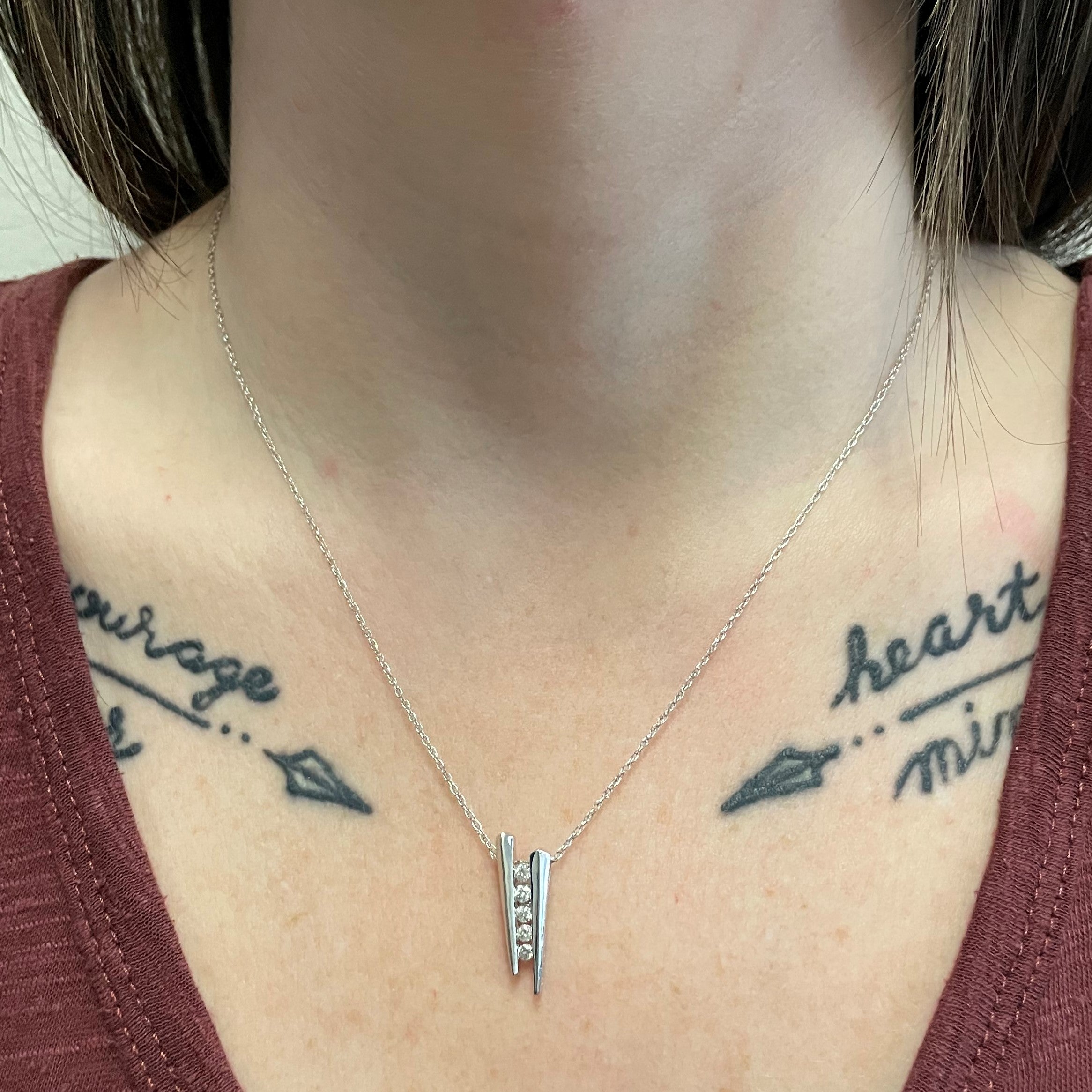 Channel Set Diamond Necklace | 0.20ctw | 18" |