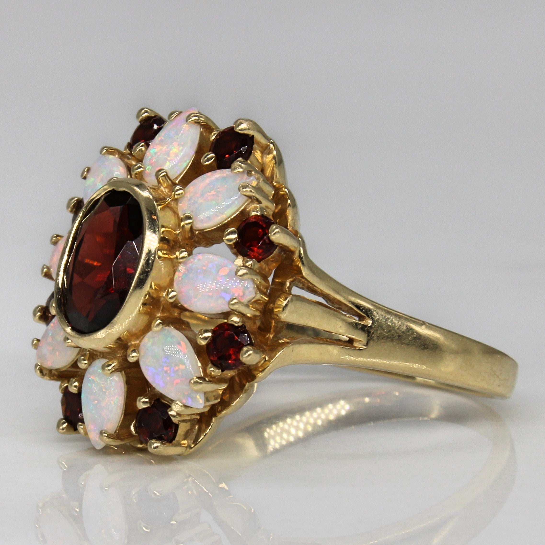 Garnet & Opal Cocktail Ring | 1.47ctw, 0.64ctw | SZ 8.25 |