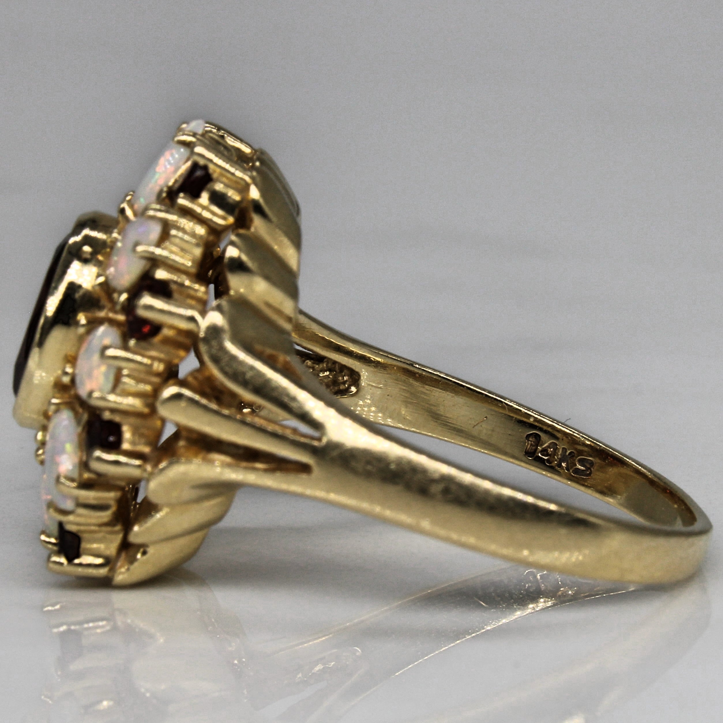 Garnet & Opal Cocktail Ring | 1.47ctw, 0.64ctw | SZ 8.25 |