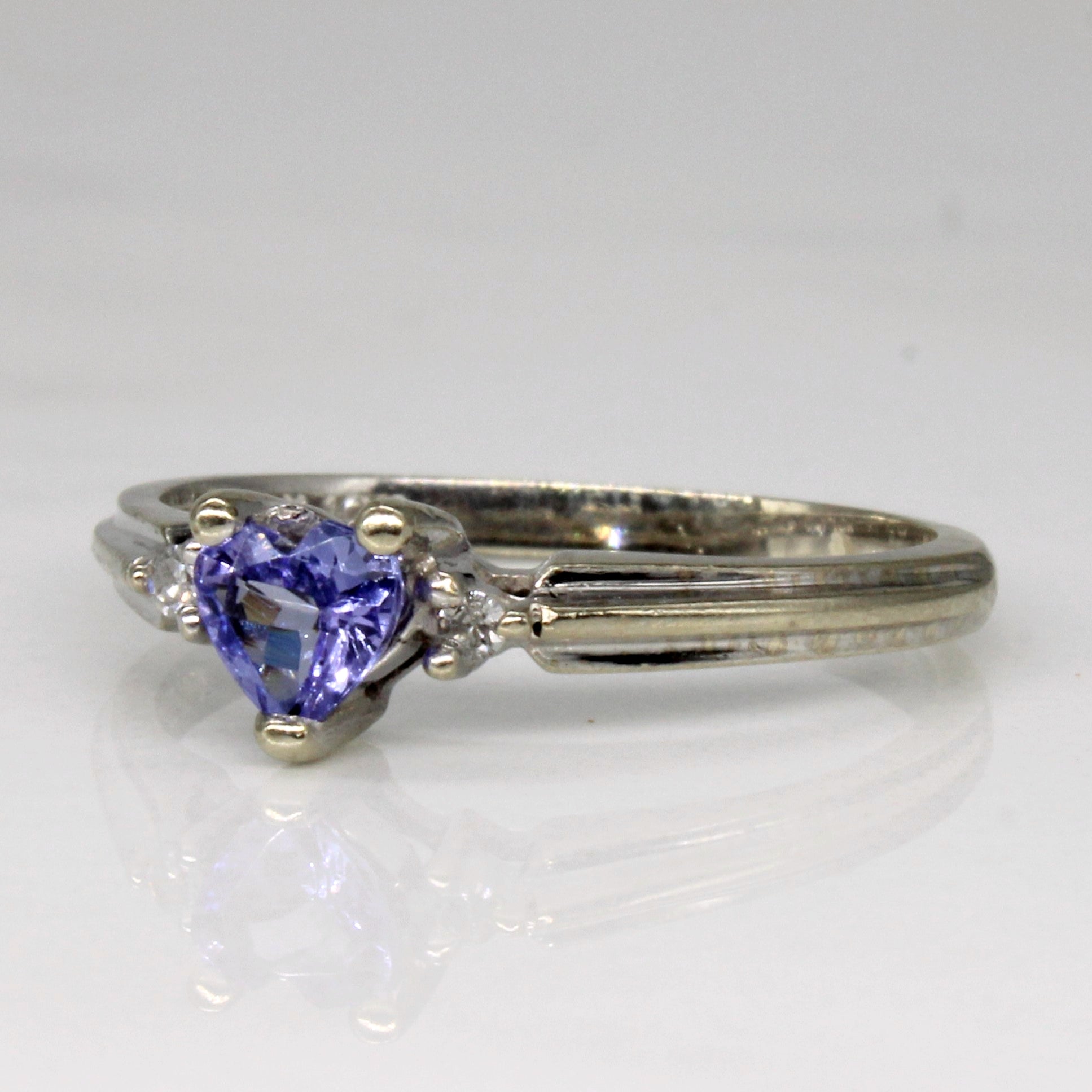 Tanzanite Heart & Diamond Ring | 0.26ct, 0.02ctw | SZ 6.25 |