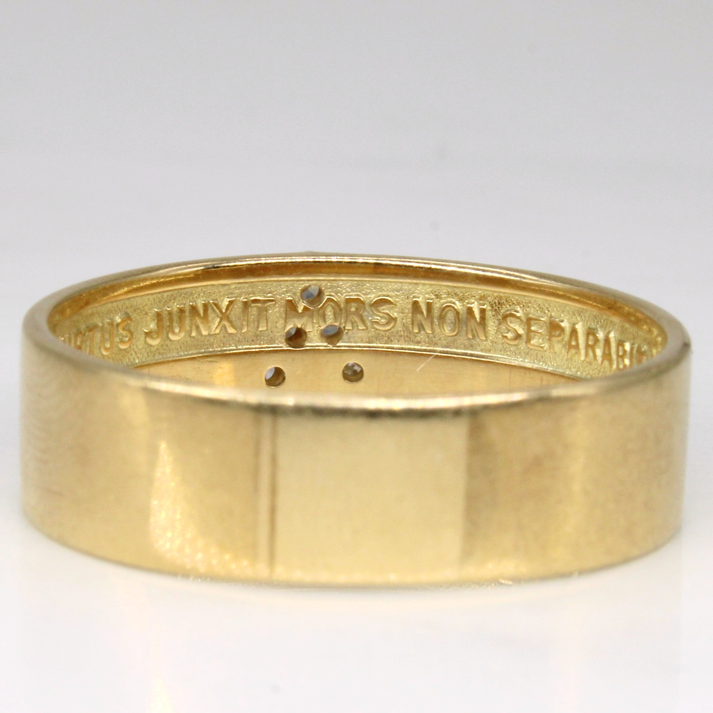 Diamond Latin Engraved Ring | 0.06ctw | SZ 12.5 |