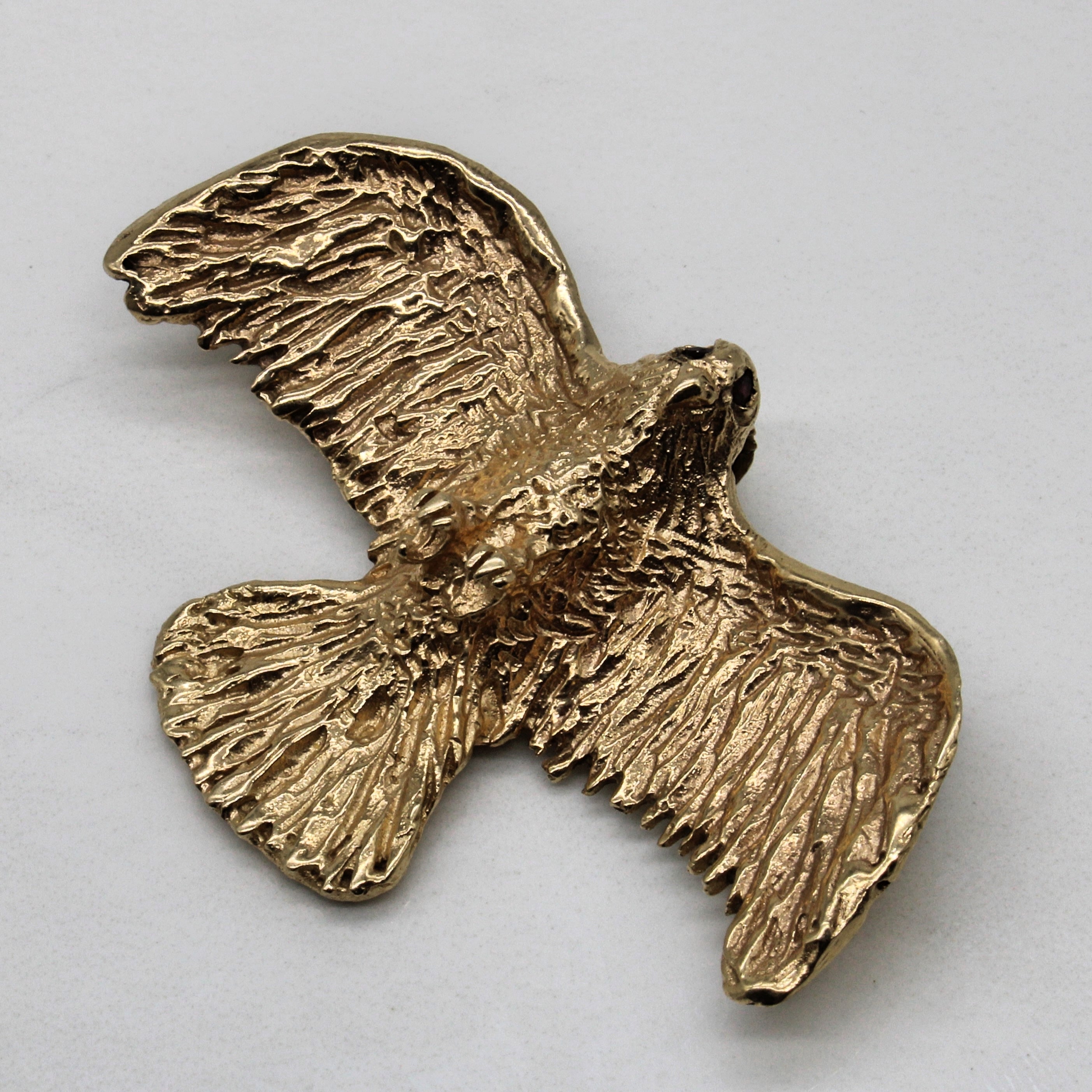 Synthetic Ruby Eagle Pendant | 0.04ctw |