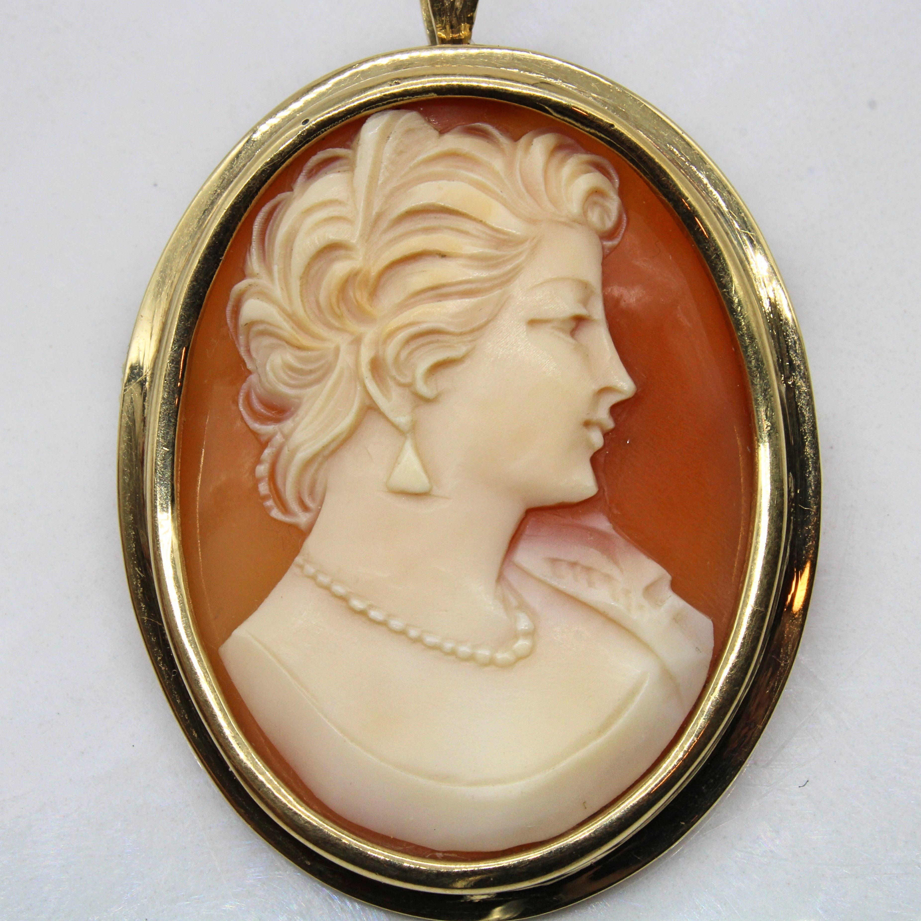 Seashell Cameo Convertible Pendant/Brooch | 16.20ct |