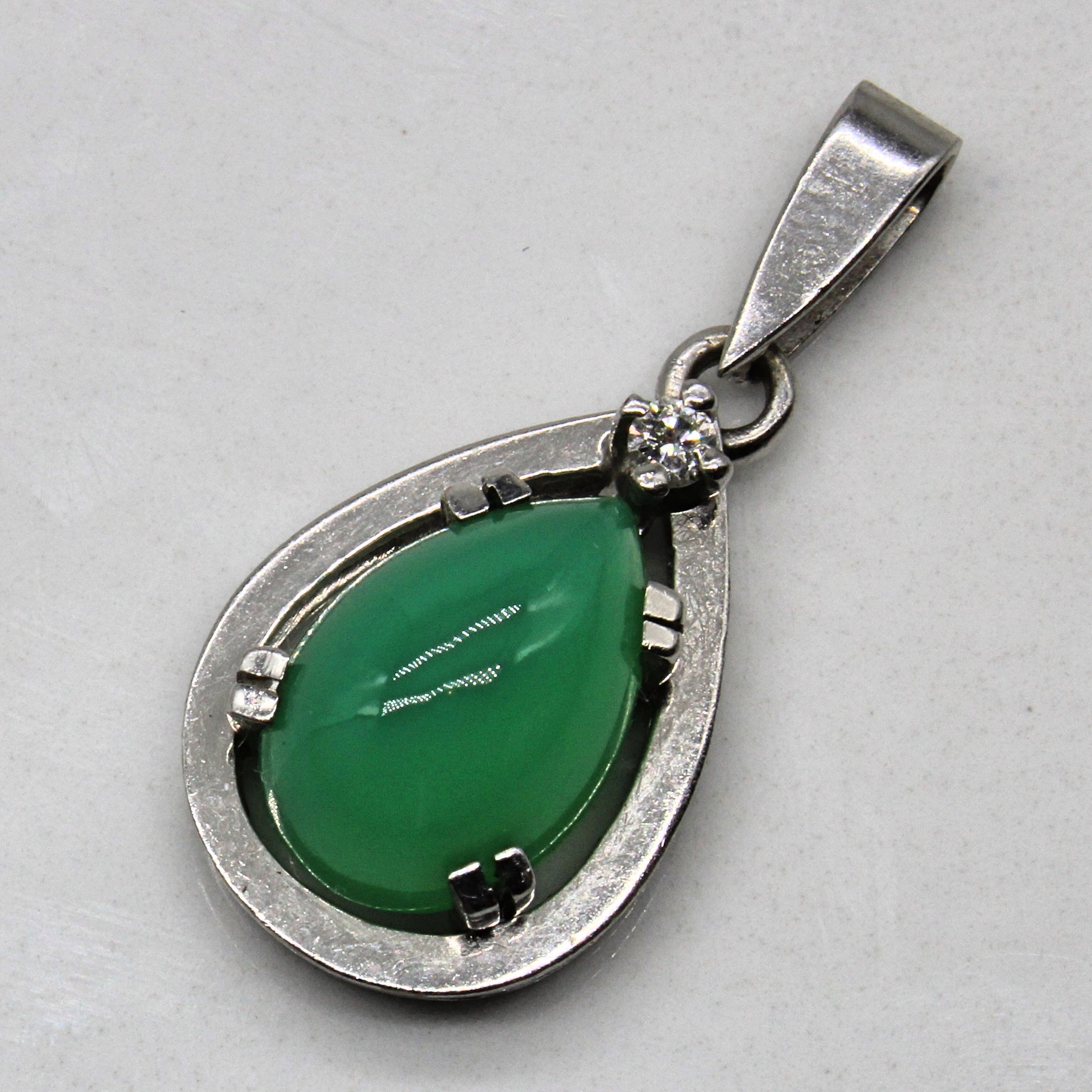 Green Quartz & Diamond Pendant | 3.15ct, 0.04ct |