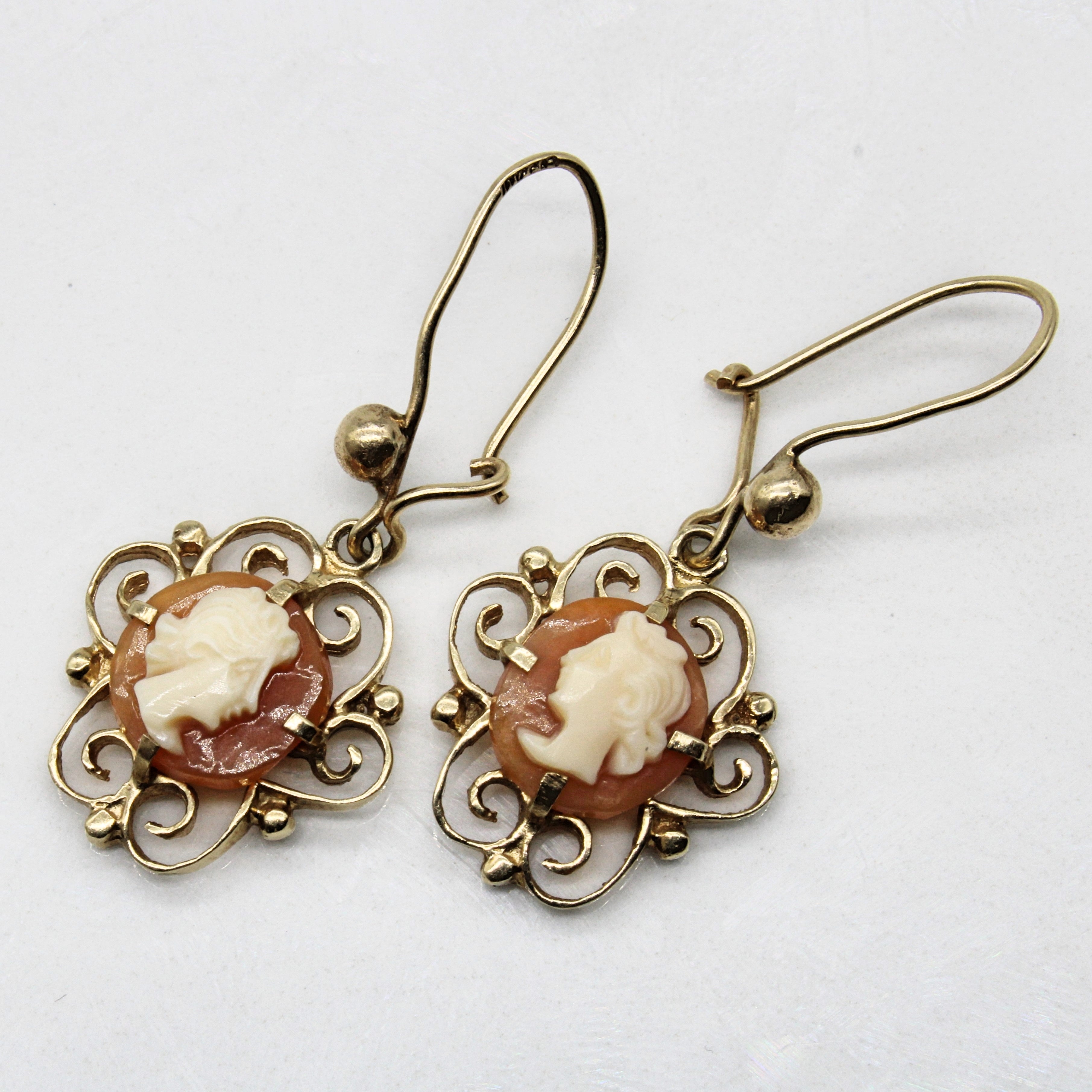 Seashell Cameo Drop Earrings | 2.50ctw |