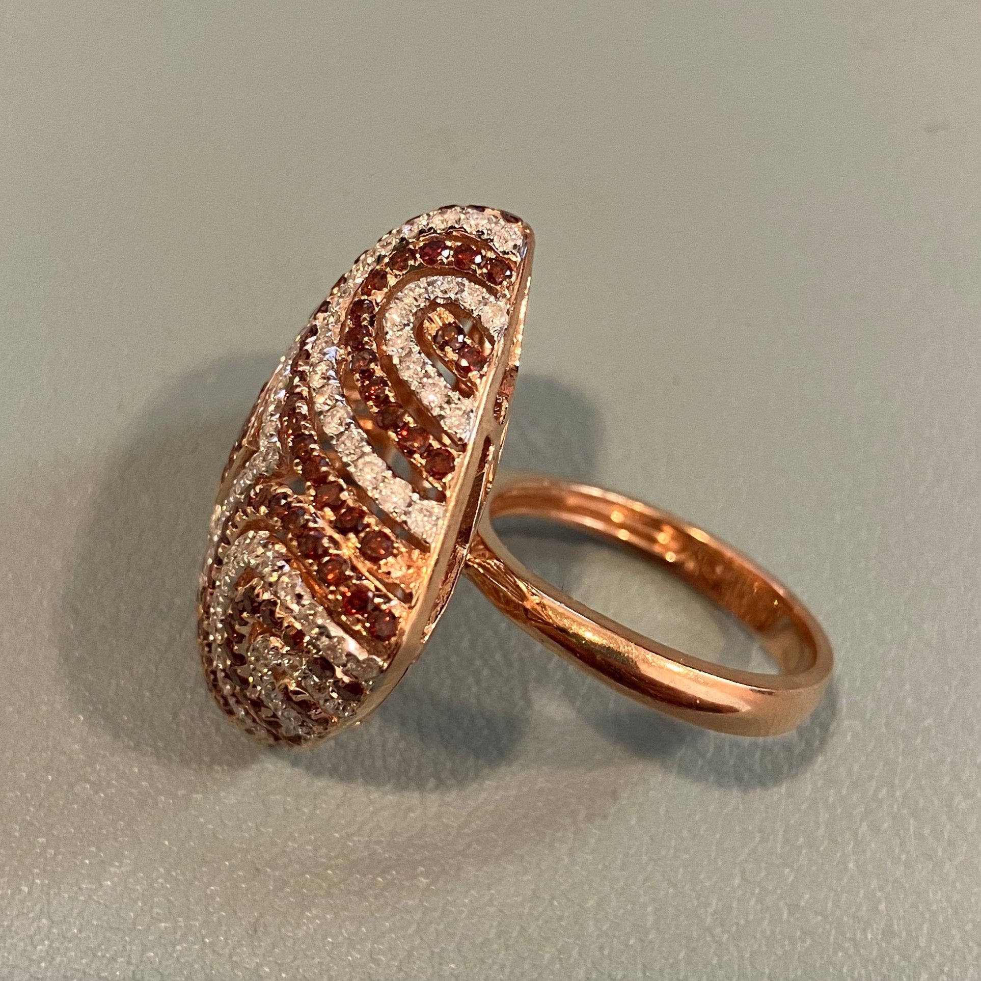 Cognac & White Diamond Cocktail Ring | 2.91ctw | SZ 7 |