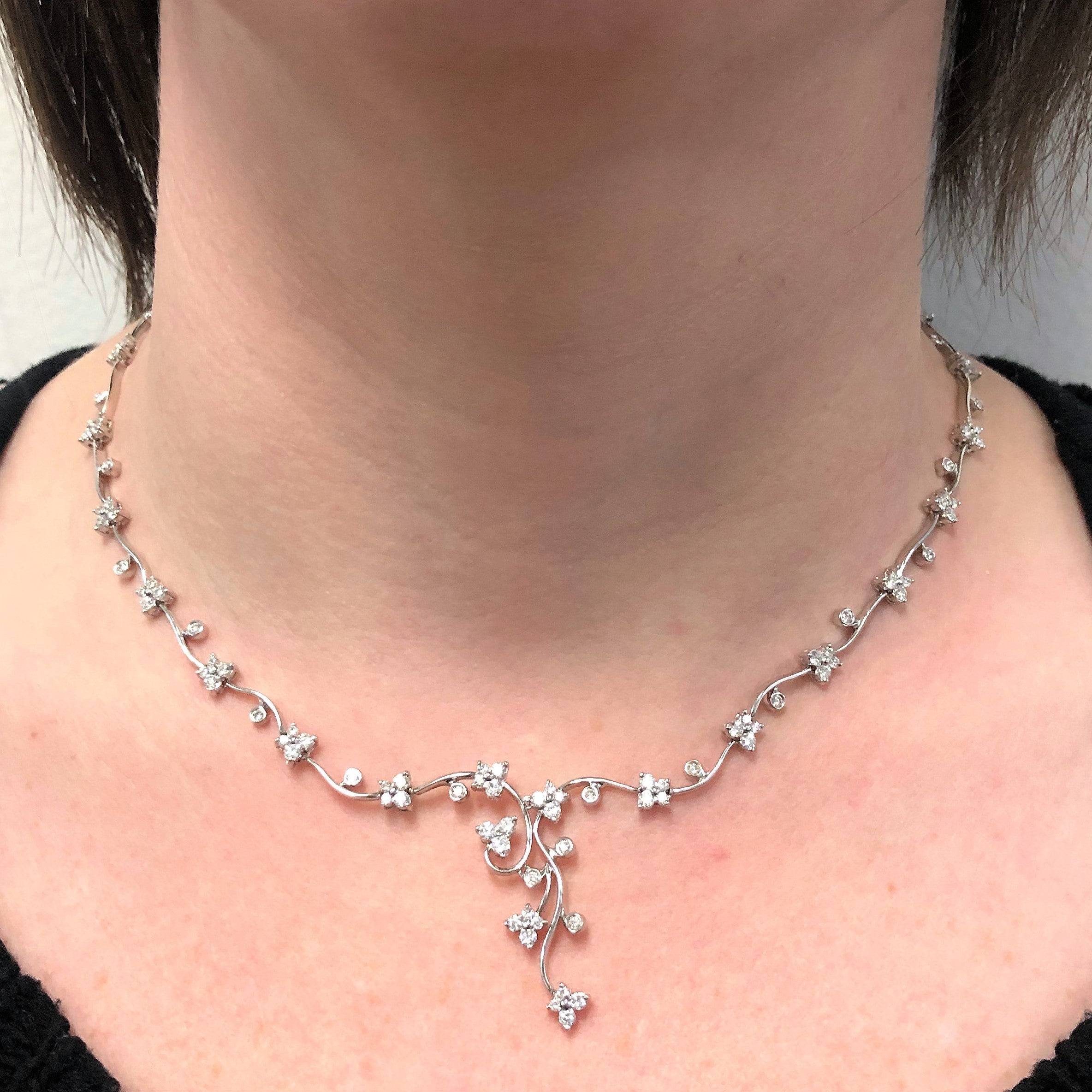 Elegant Diamond Collar Necklace | 16" |