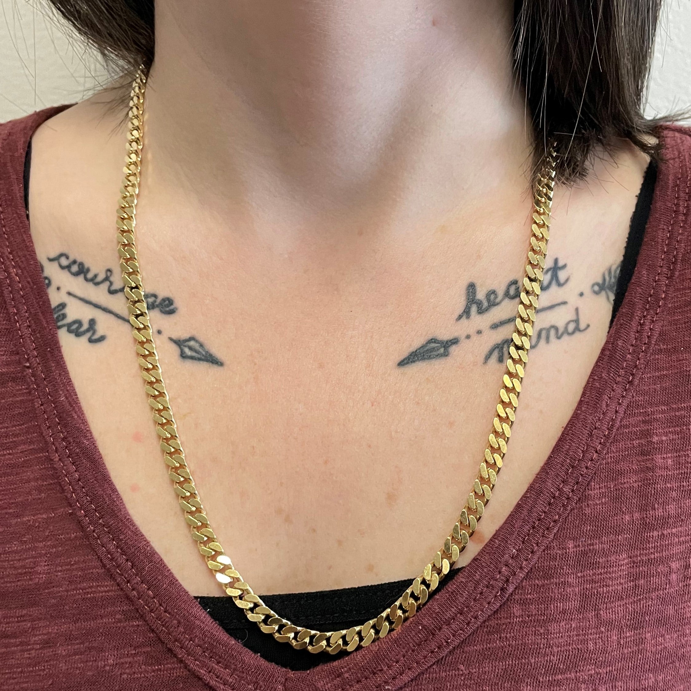 18k Yellow Gold Curb Chain | 23" |