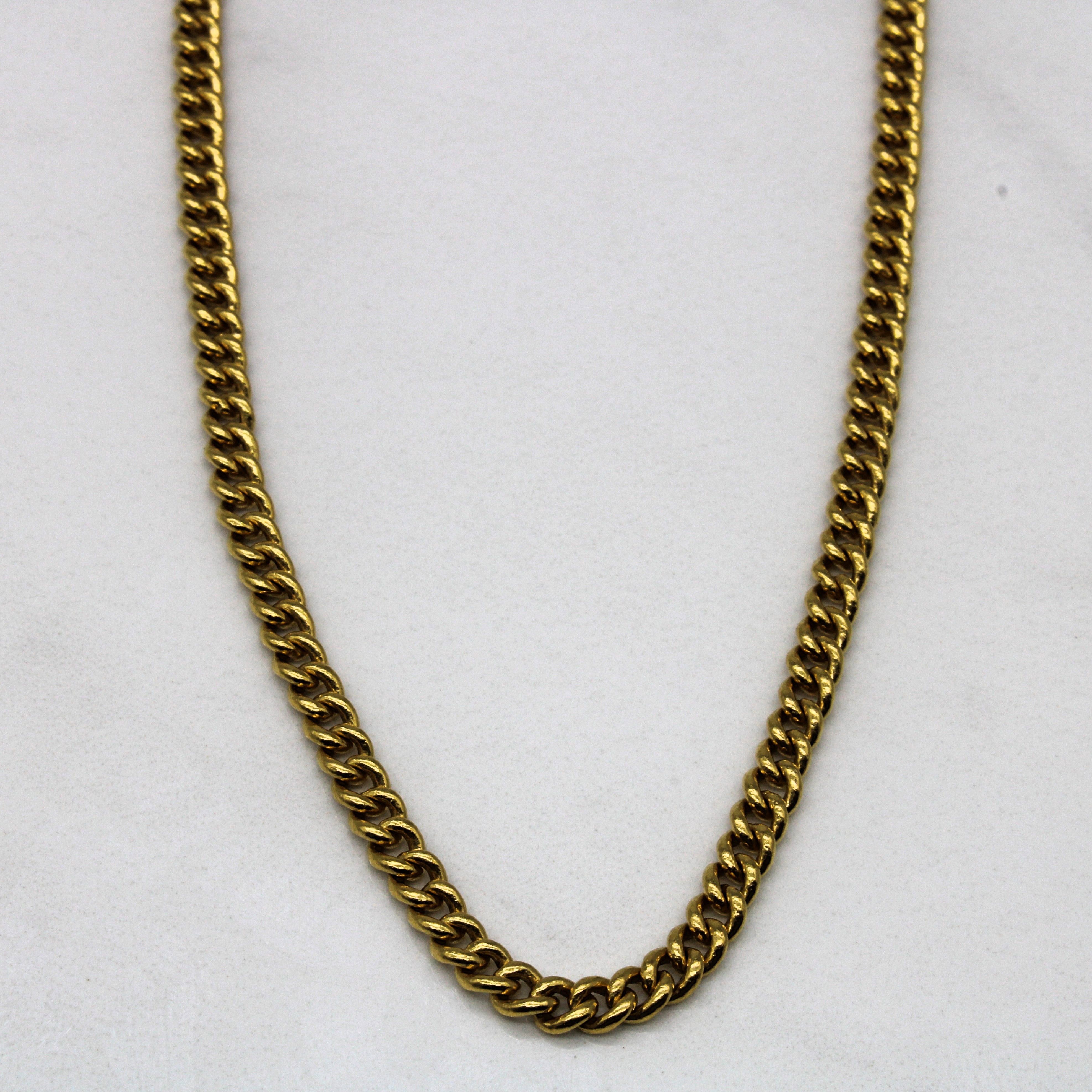 24k Yellow Gold Curb Chain | 22" |
