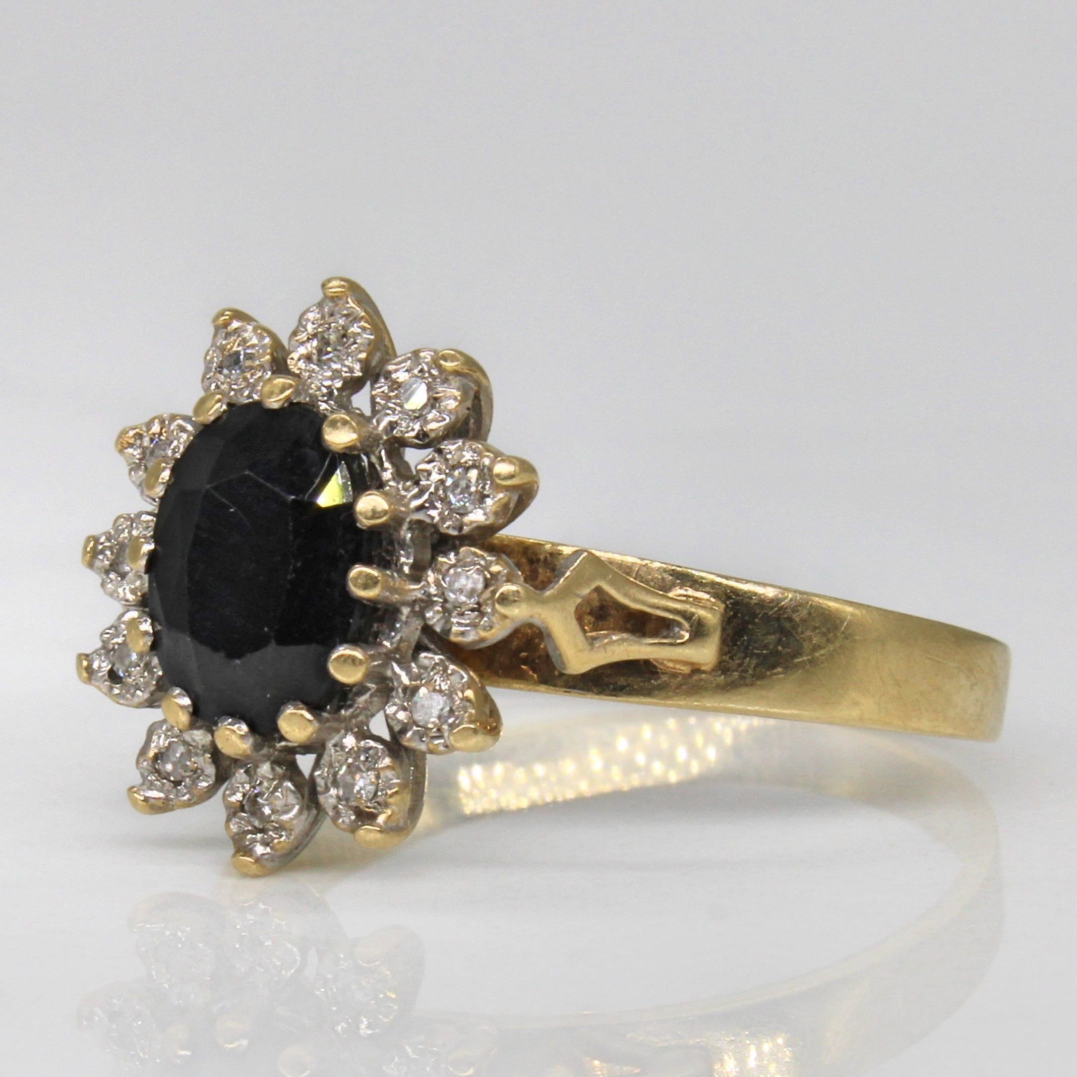 Sapphire & Diamond Halo Ring | 1.75ct, 0.06ctw | SZ 9.25 |