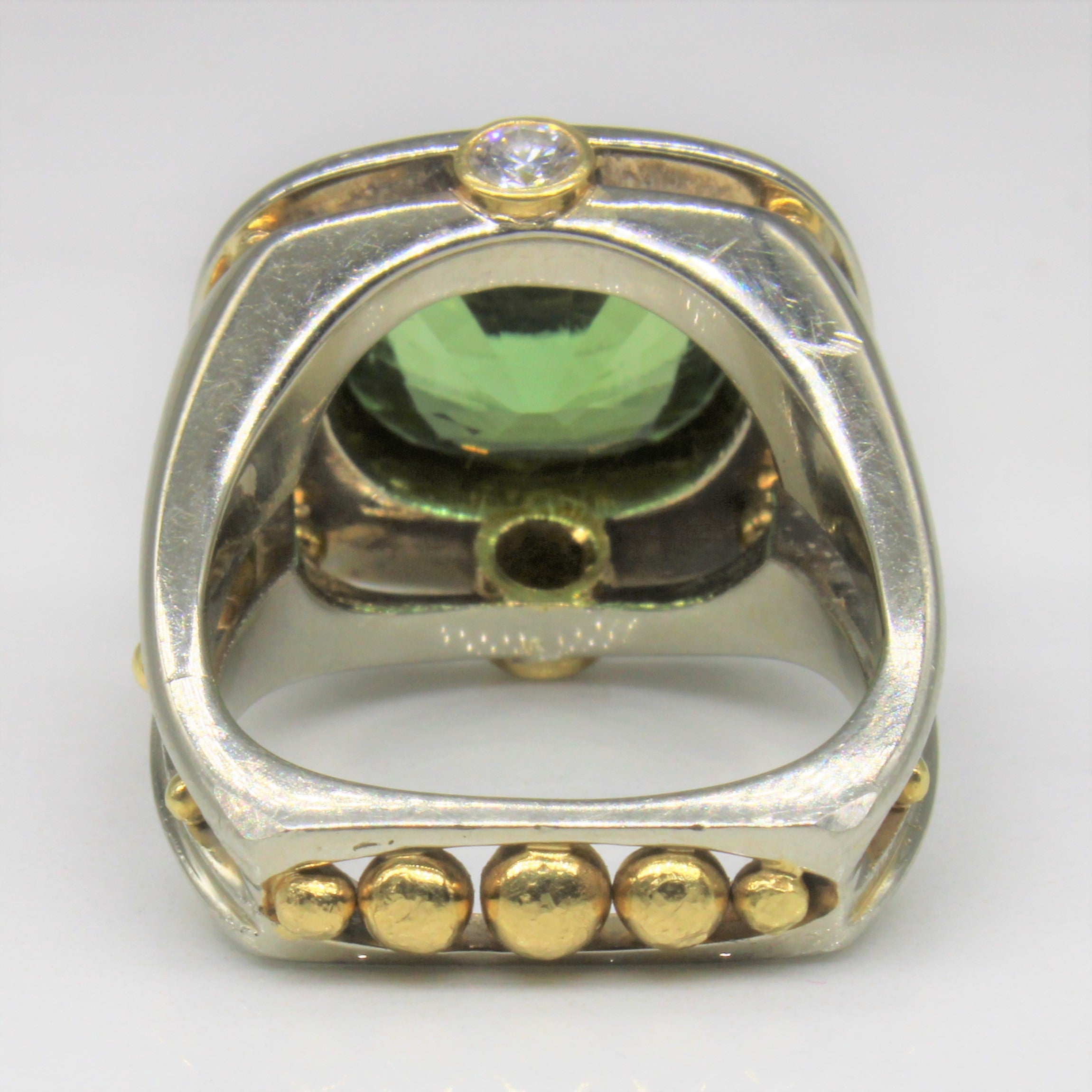 Green Tourmaline & Diamond Cocktail Ring | 4.00ct, 0.22ctw | SZ 5.5 |