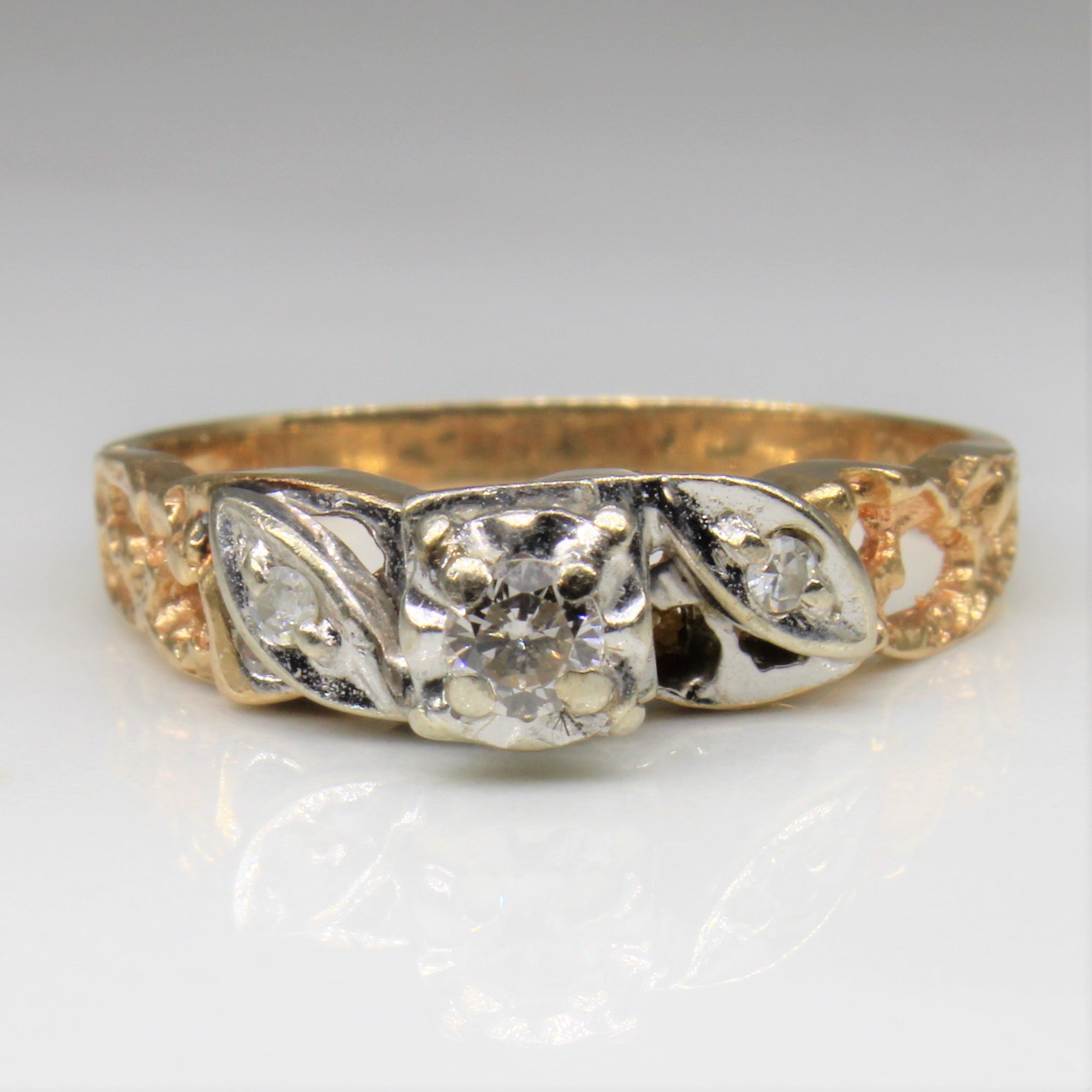 High Set Solitaire Diamond Ring | 0.14ctw | SZ 7.75 |