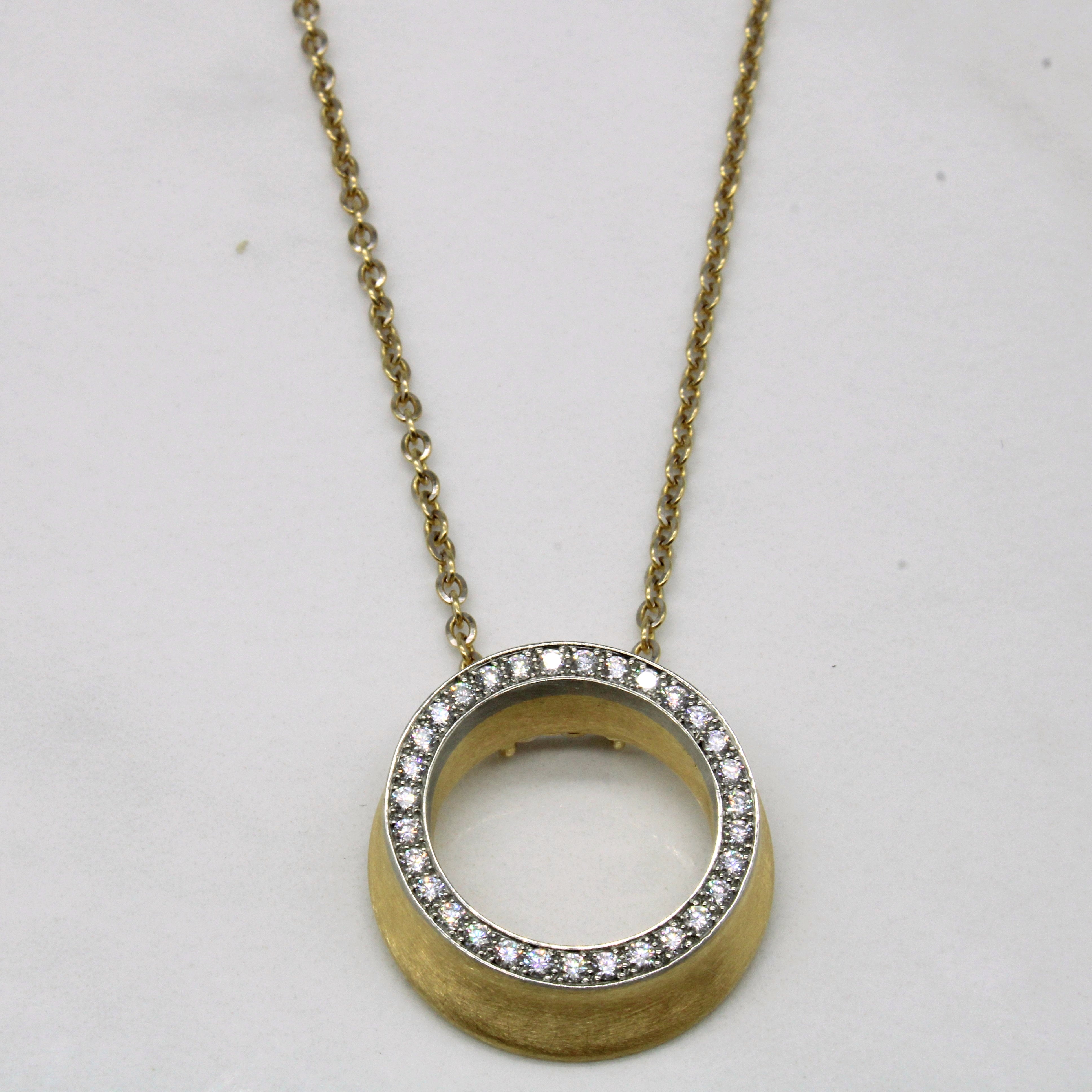 Montecristo' Diamond Circle Pendant Necklace | 0.47ctw | 18" |