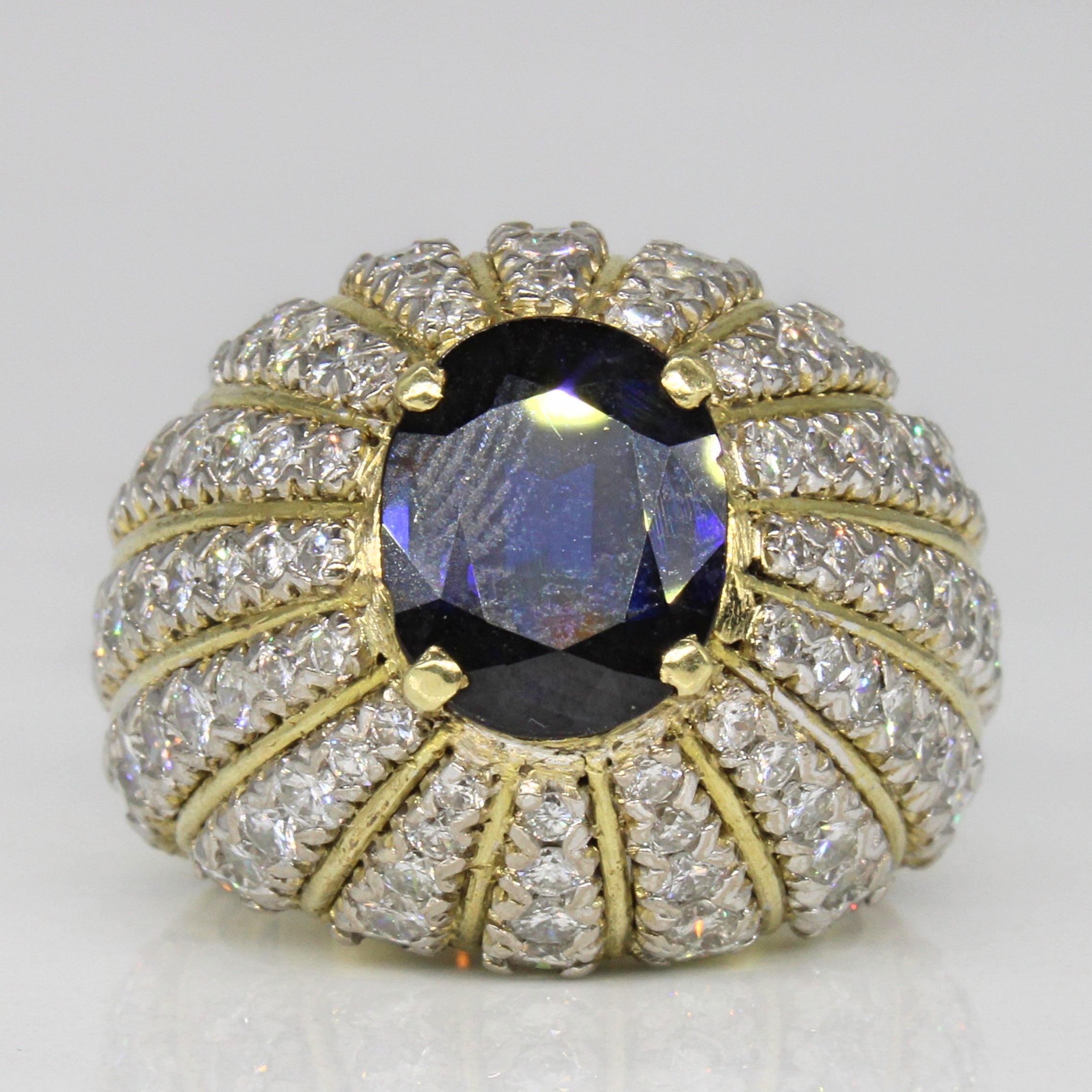 Diamond & Sapphire Cocktail Ring | 3.20ctw, 2.50ct | SZ 5.75 |