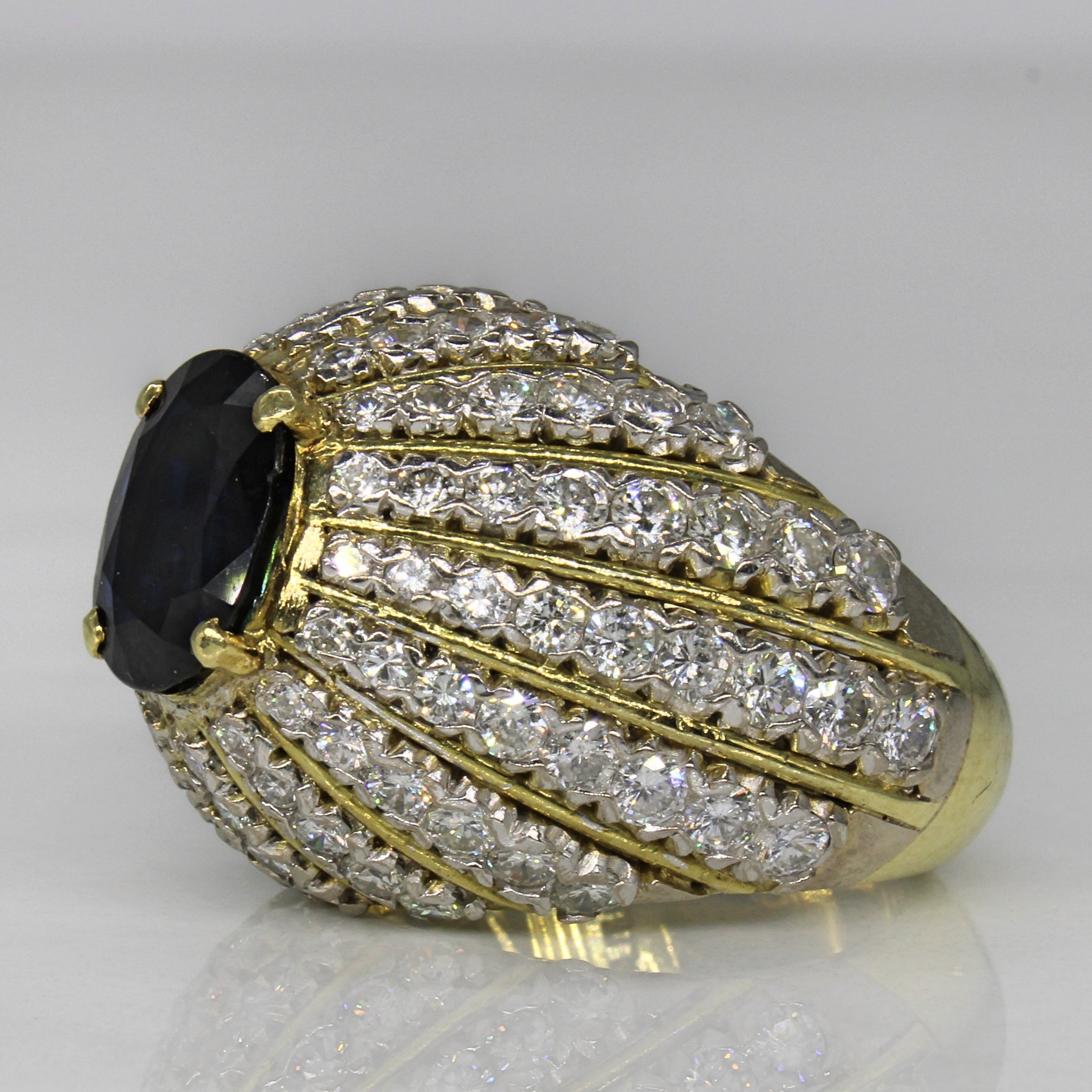 Diamond & Sapphire Cocktail Ring | 3.20ctw, 2.50ct | SZ 5.75 |